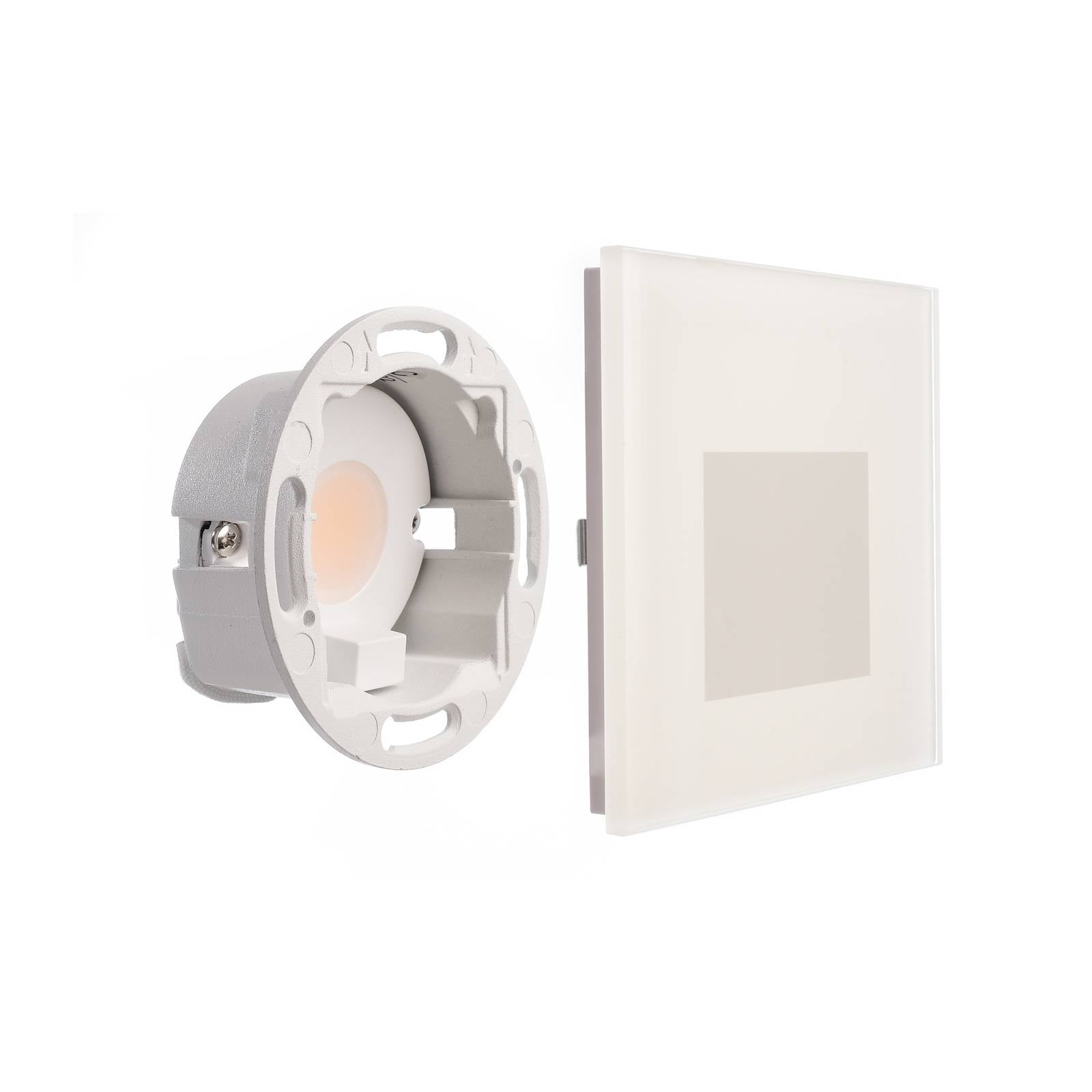 Deko-Light LED wand inbouwlamp SET Alwaid, mat glas, 8 x 8 cm, 2.700 K – Lampen24