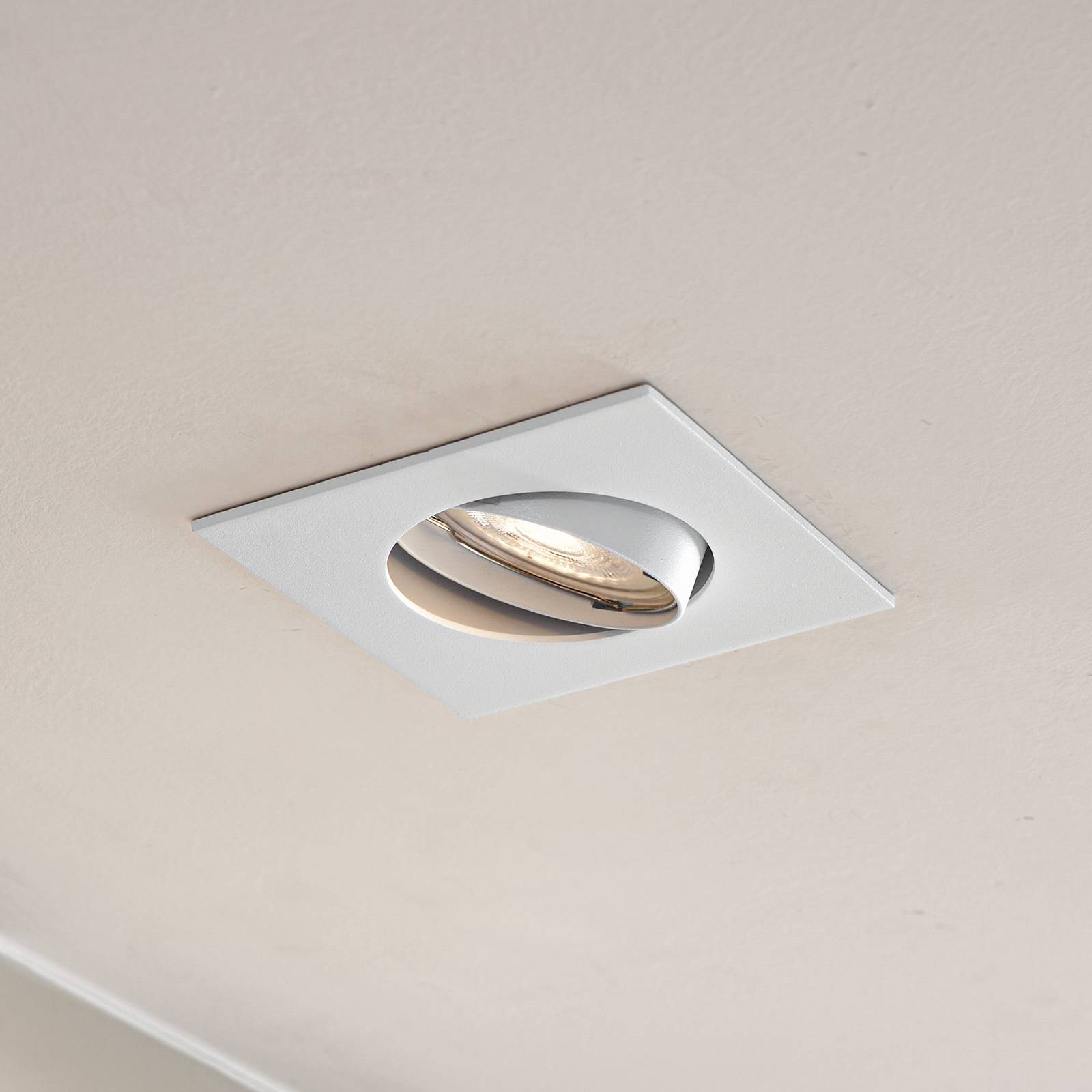 PRIOS inbouwlamp Fibur, wit, 9 cm, GU10 – Lampen24