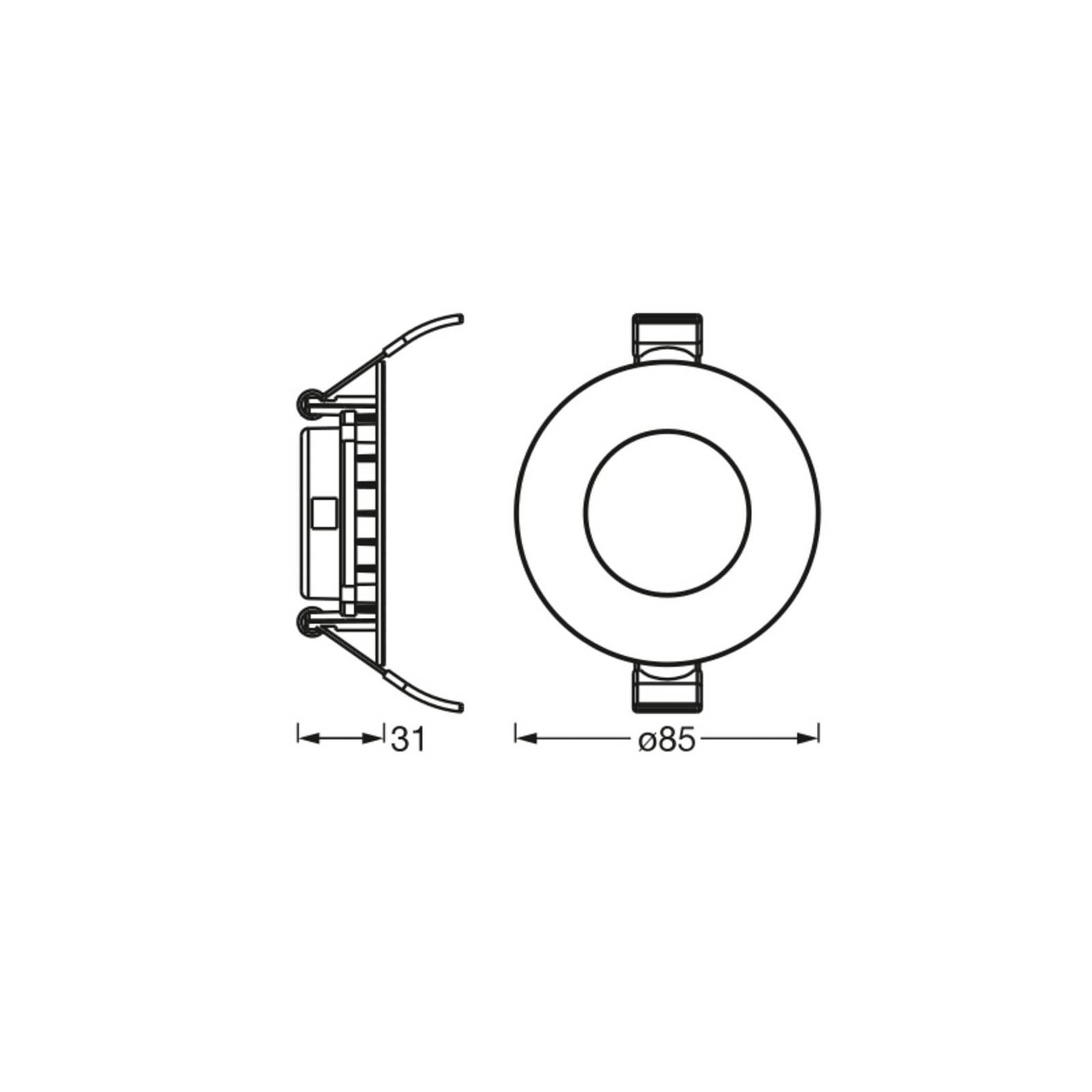 OSRAM LED plafond inbouwlamp SLIM, Ø 9 cm, 6.500 K, wit – Lampen24