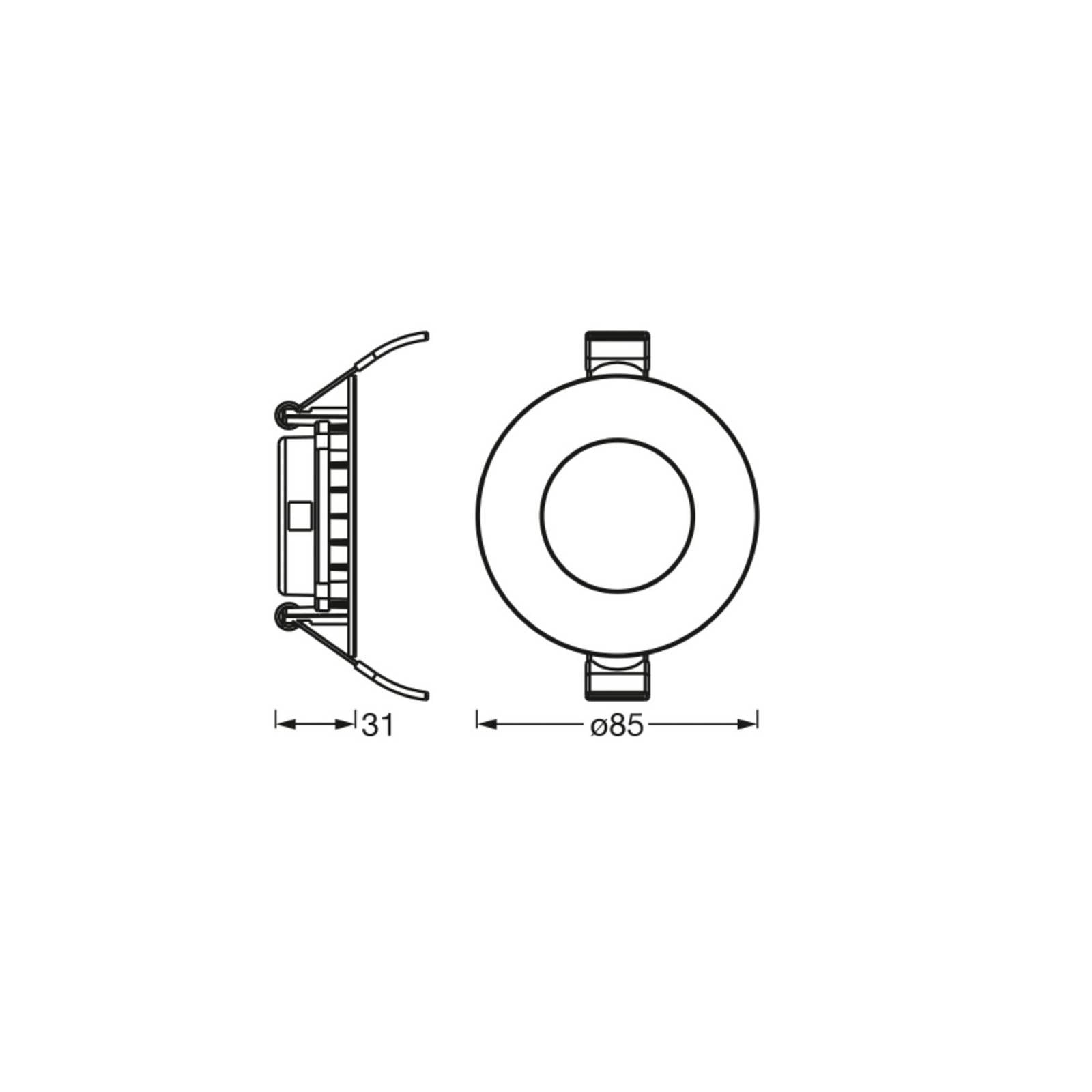 OSRAM LED plafond inbouwlamp SLIM, Ø 9 cm, 3.000 K, wit – Lampen24