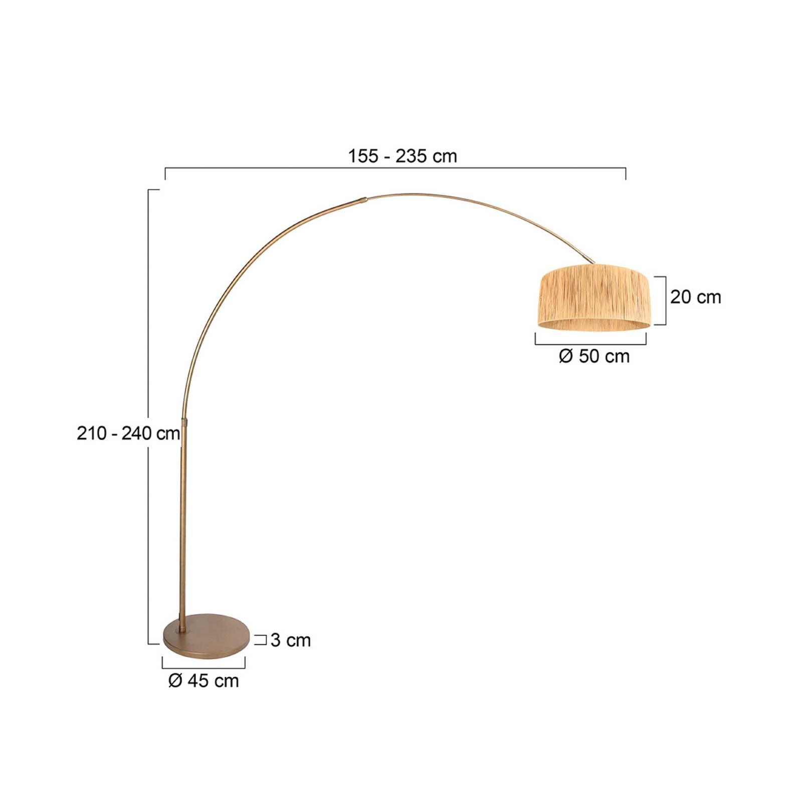 Steinhauer Boogstaande vloerlamp Sparkled Light brons/bruin 240 cm zeegras – Lampen24