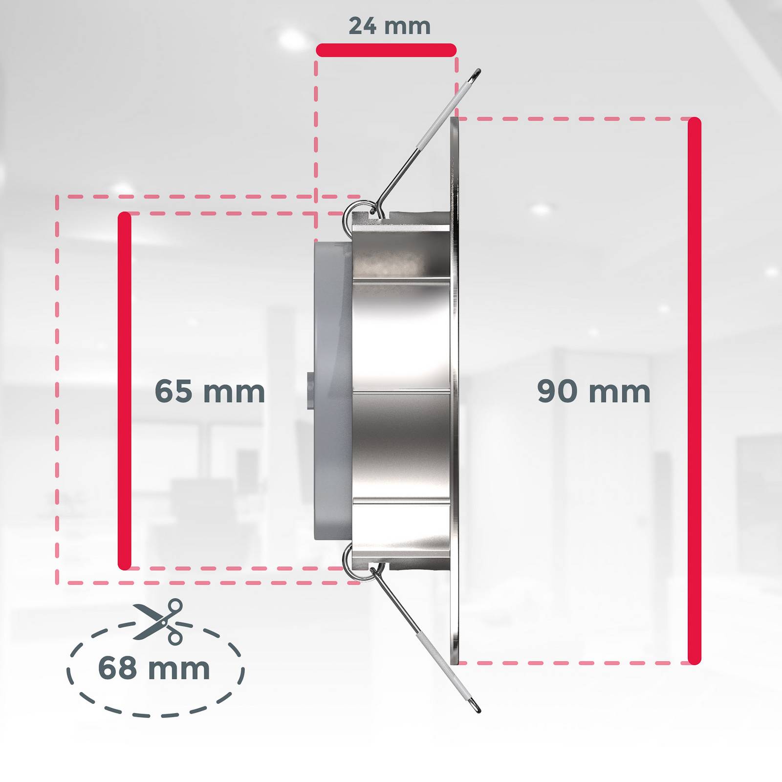 B.K. Licht LED inbouwspot Slide set van 12, mat nikkel, 3.000 K – Lampen24