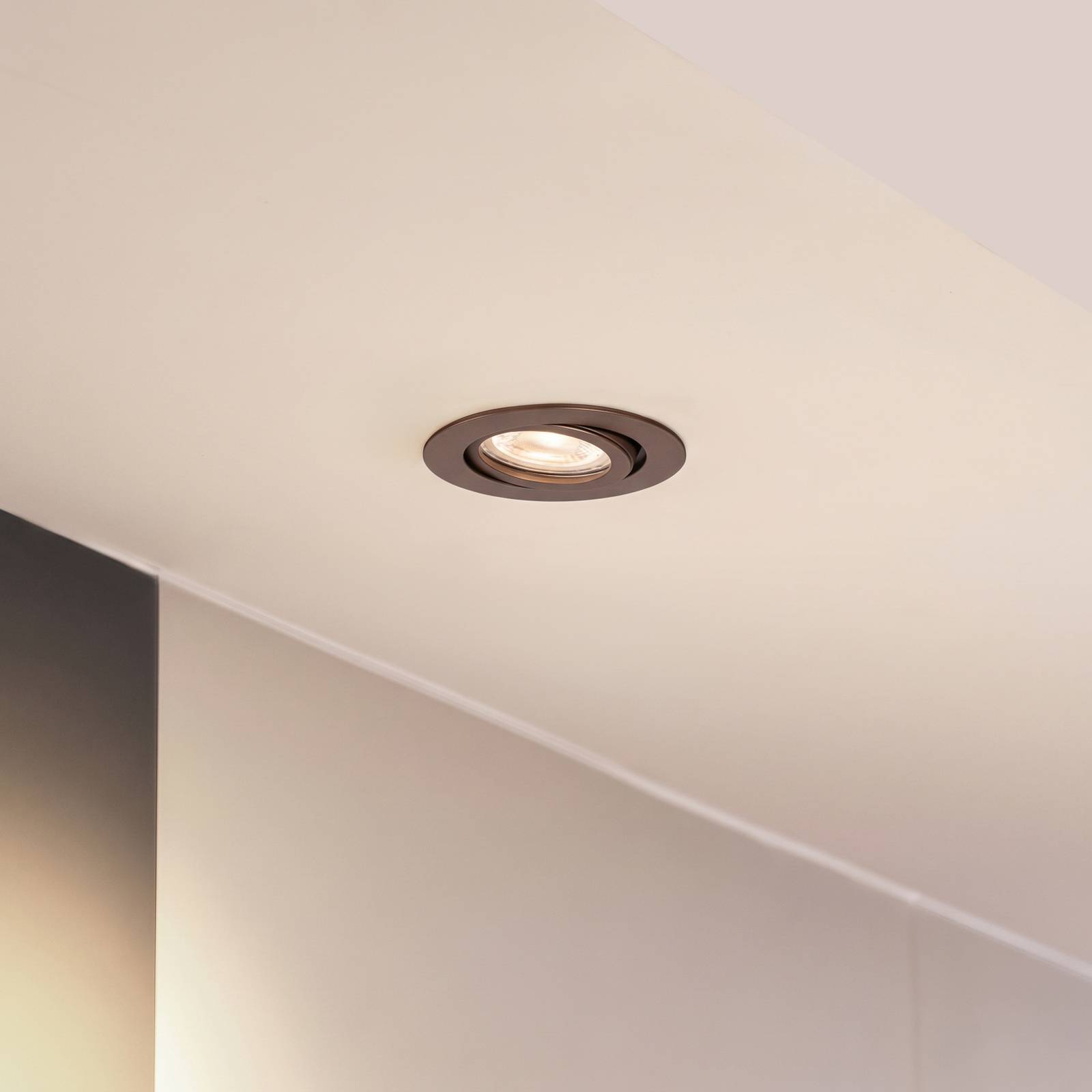 Arcchio Downlight Zyron, koffiebruin, Ø 8,2 cm – Lampen24