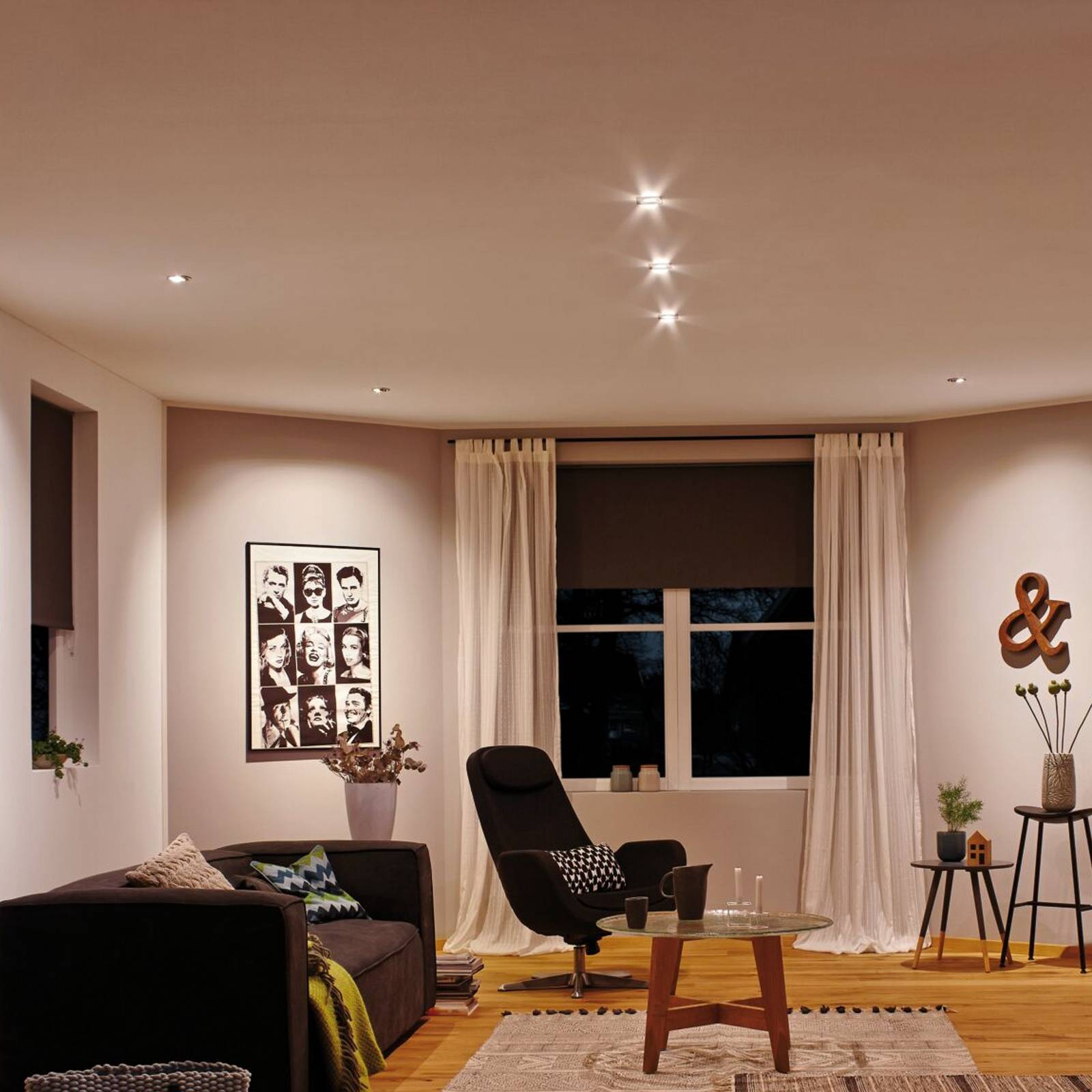 Paulmann 3-voudige spot Nova, rond, wit, vast, IP44, GU10, 4000K – Lampen24