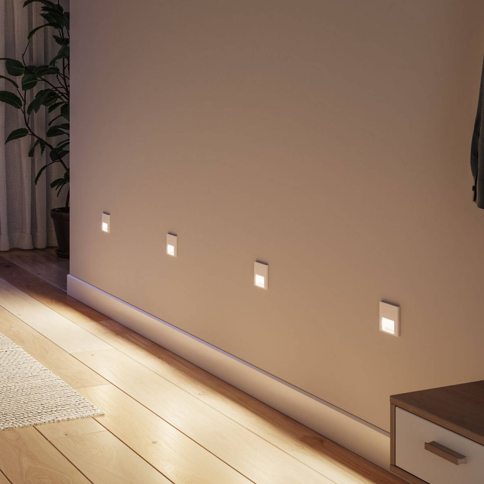 Paulmann LED-inbouwlamp Tsaro, wit, kunststof, 2700 K – Lampen24