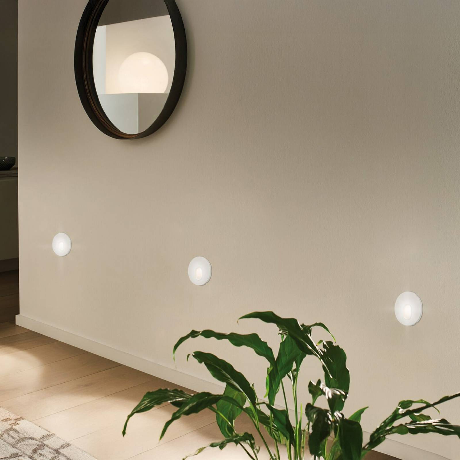 Paulmann LED wand inbouwlamp voor aan de muur, wit, rond, kunststof – Lampen24