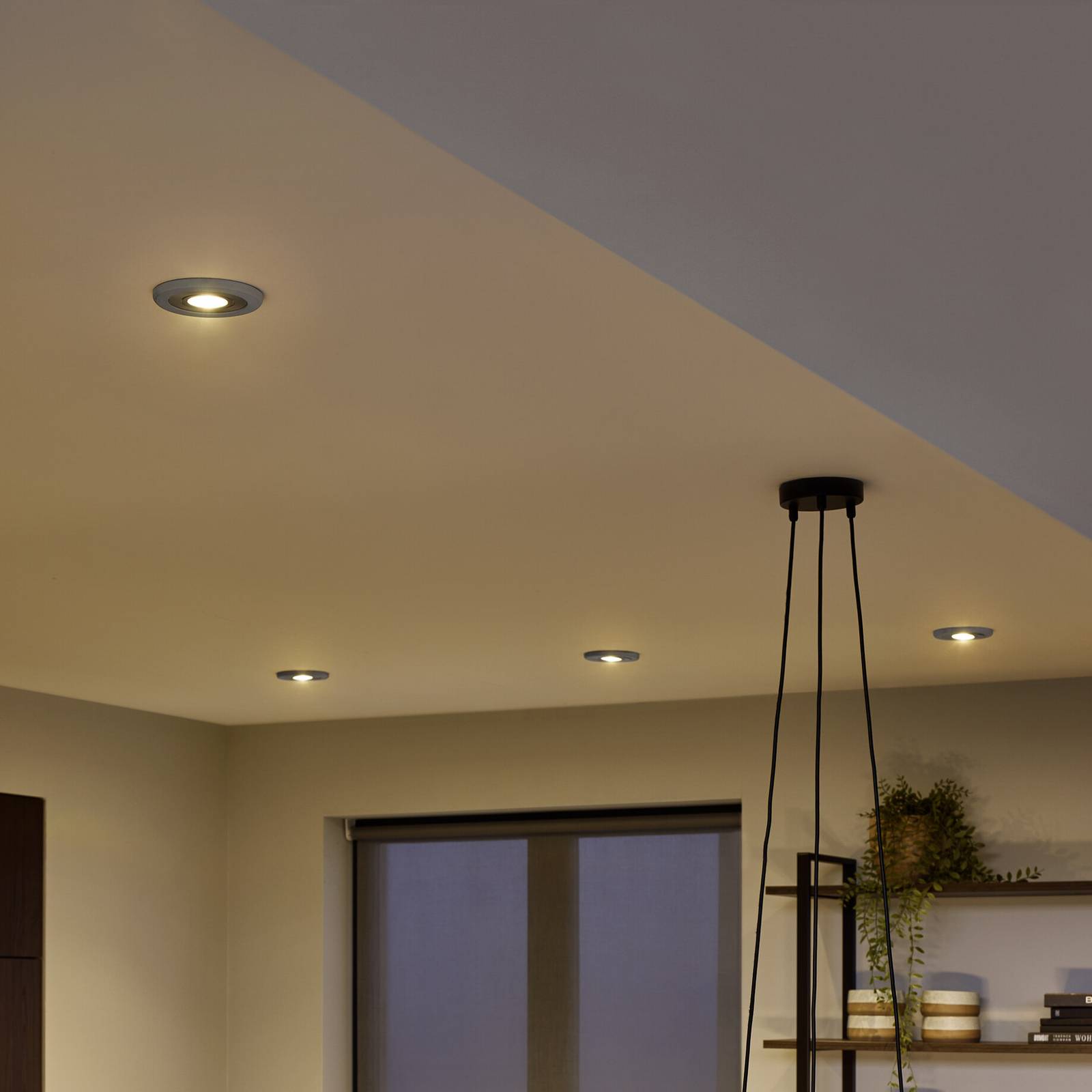 OSRAM inbouwspot, beton licht/nikkel, Ø 12 cm, GU10-LED – Lampen24