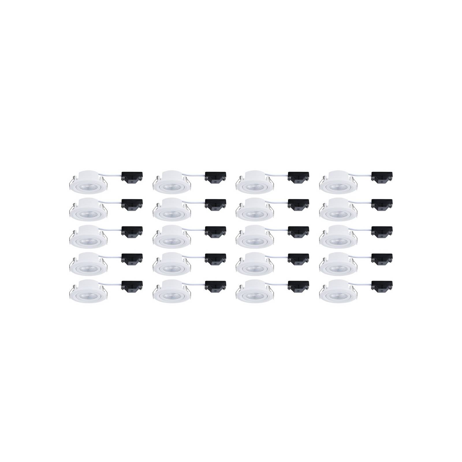 Paulmann inbouwspot FIXEDLED wit 8 cm 830 aan/uit 20x draaibaar - Lampen24