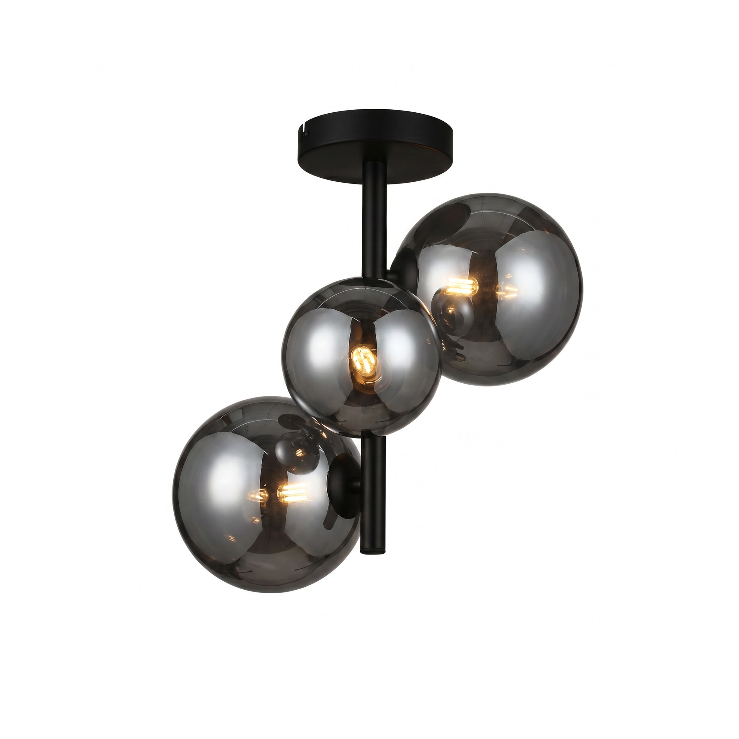 BASE Plafondlamp Kali 3-lamps Glas - Smoke
