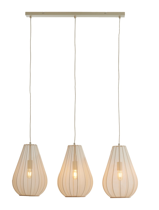 Light & Living Hanglamp Itela 3-Lamps - Zand - Japandi