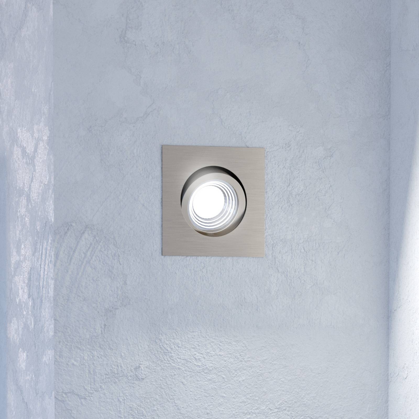 EGLO Inbouwspot Saliceto hoekig draaibaar 2.700K nikkel – Lampen24