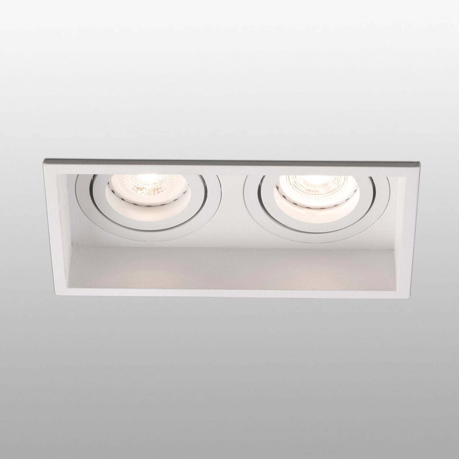 FARO BARCELONA Inbouwlamp Hyde, 2lamps gezwenkt in wit – Lampen24