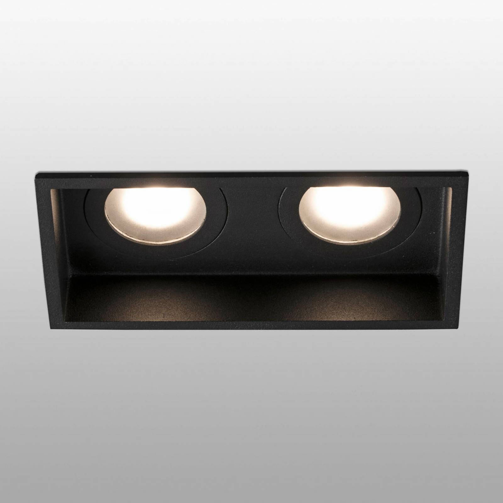 FARO BARCELONA Inbouwlamp Hyde, 2-lamps IP44 in zwart – Lampen24