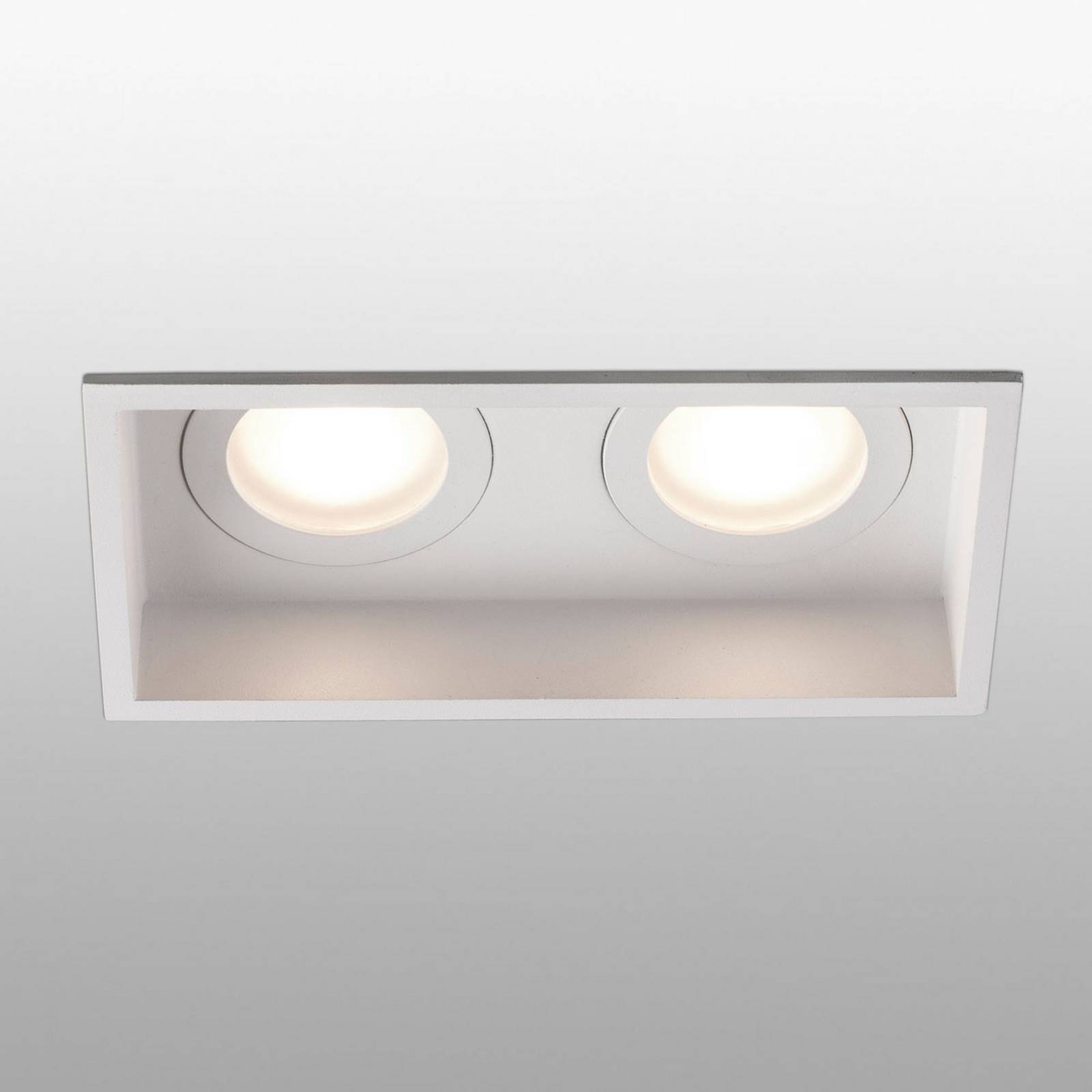 FARO BARCELONA Inbouwlamp Hyde, 2-lamps IP44 in wit – Lampen24