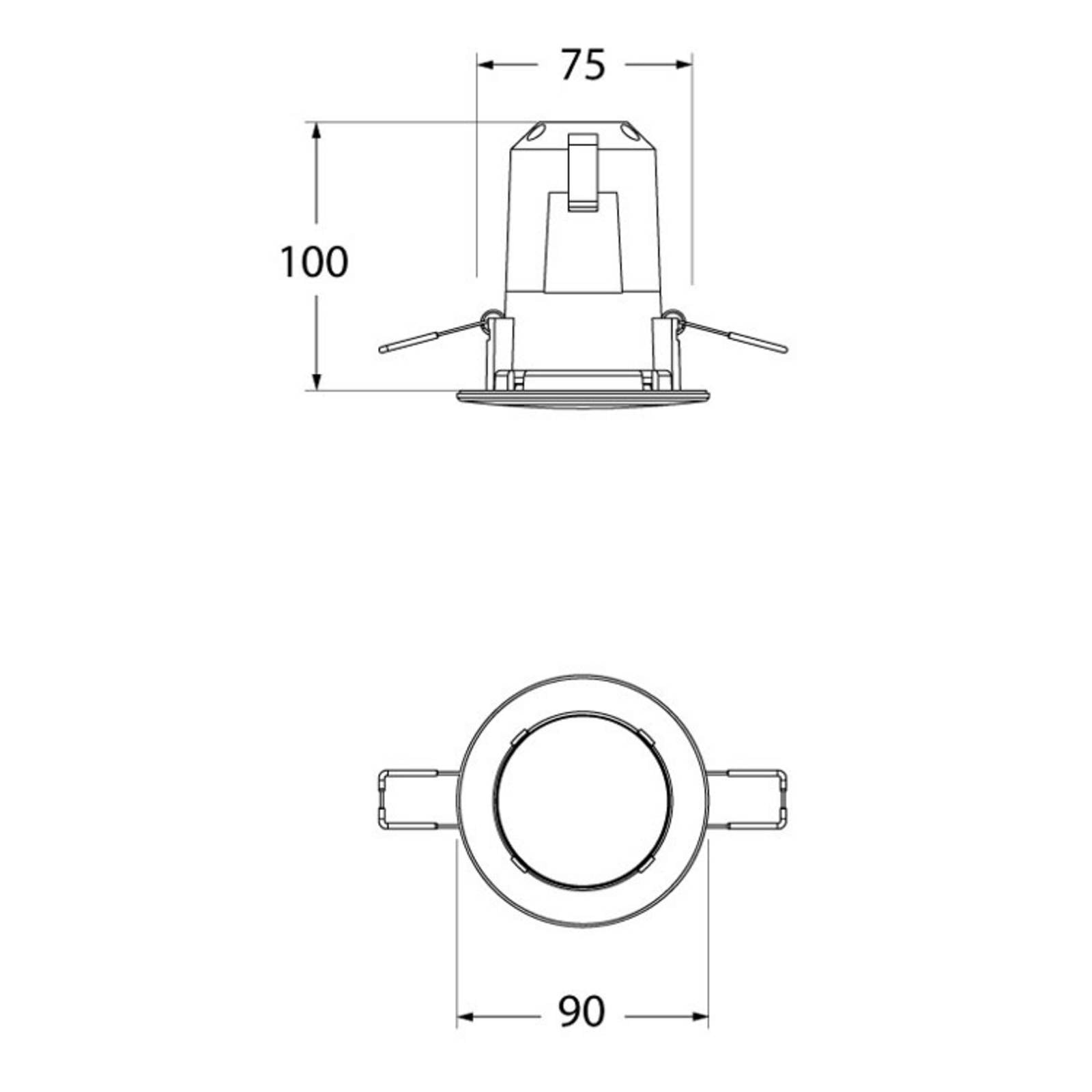 Fumagalli LED downlight Teresa 90, GU10, CCT, 3.5W, zwart – Lampen24