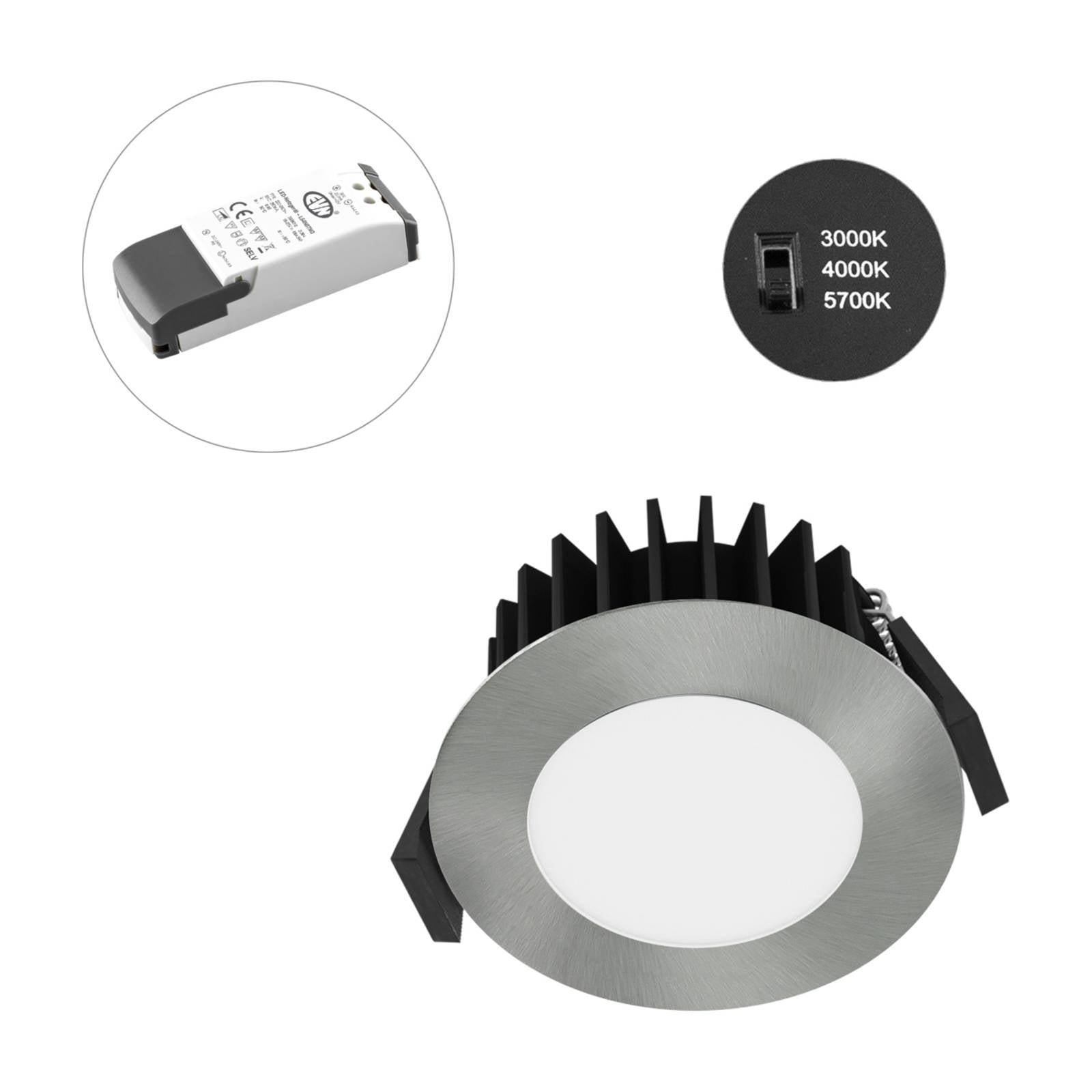 EVN Solido68 LED plafond inbouwlamp 7W chroom – Lampen24