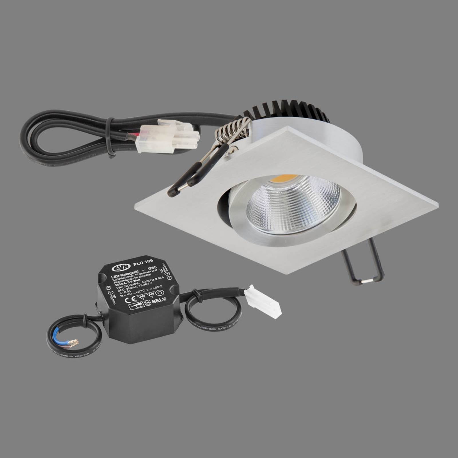 EVN PC20 inbouw hoekig fasedimmer 3000K aluminium – Lampen24