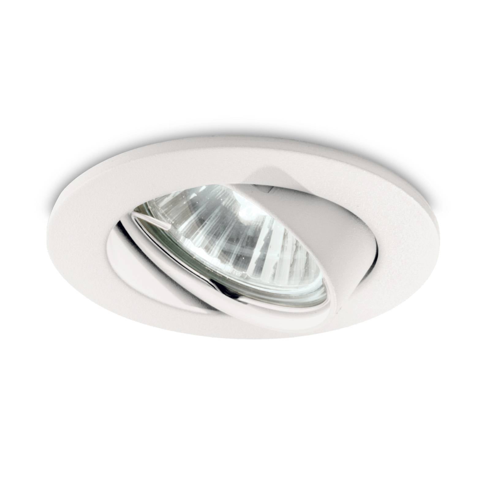 IDEAL LUX Inbouwspot Swing rond, GU10, zwenkbaar, wit – Lampen24