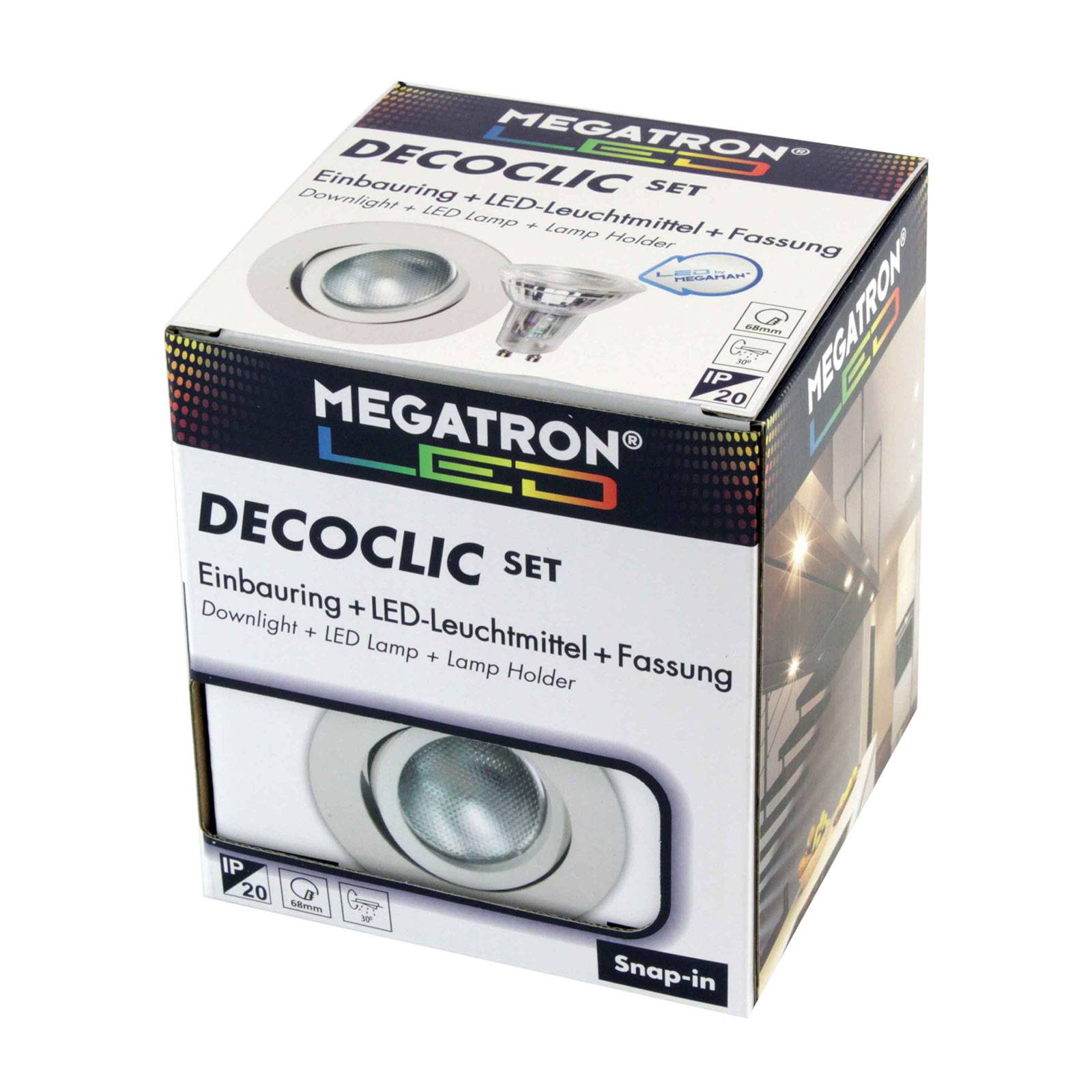 MEGATRON LED inbouwspot Decoclic set GU10 4,5W LED, wit – Lampen24