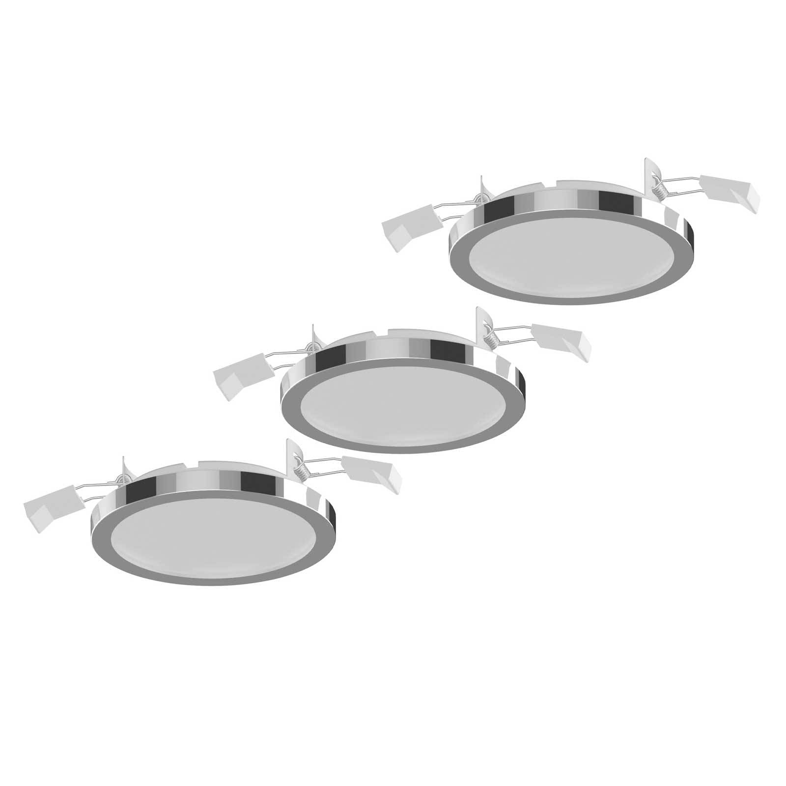 Lightme inbouwlamp Aqua Pur Ø11cm 3 per set chroom – Lampen24