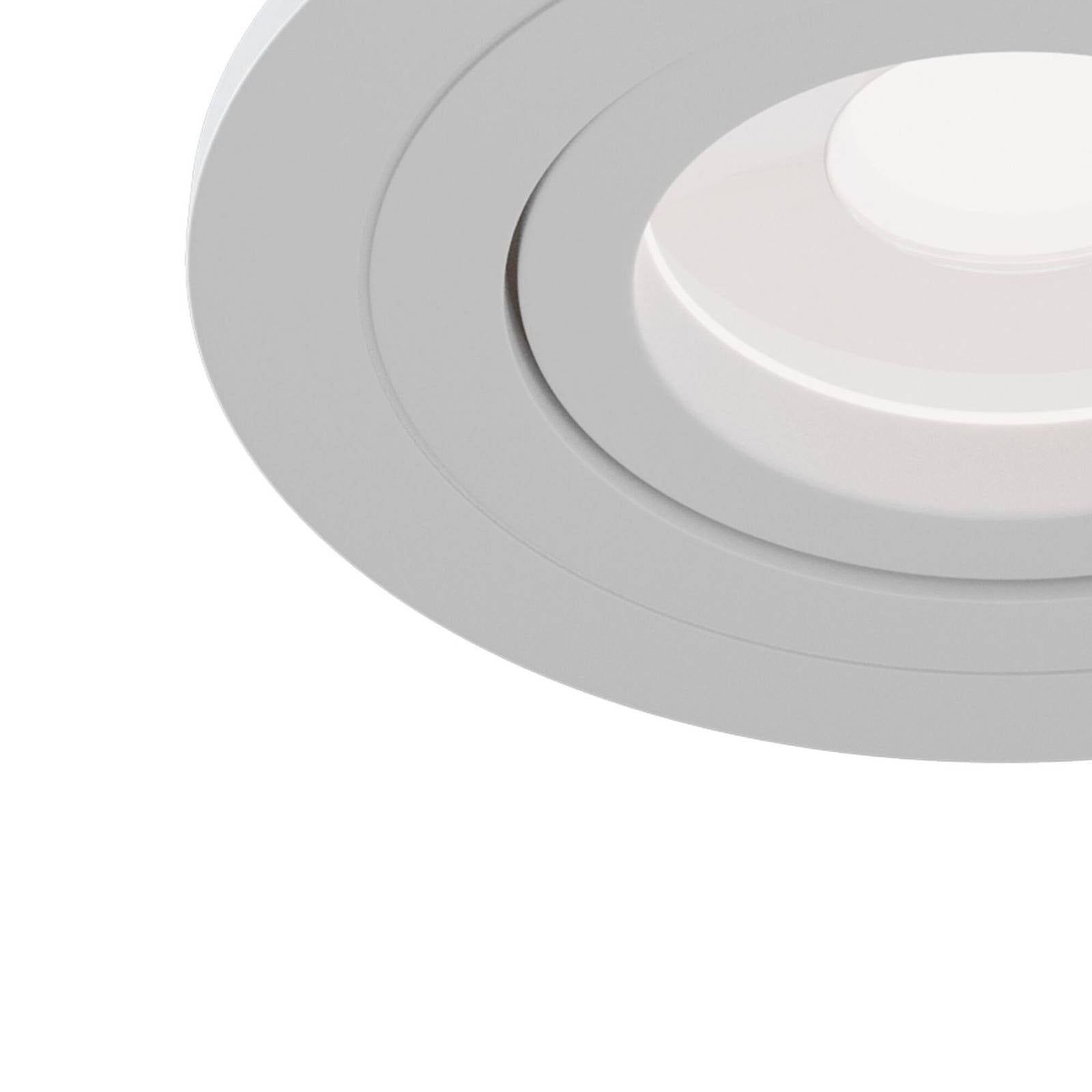 Maytoni Inbouwspot Atom, GU10, wit, ronde frame – Lampen24