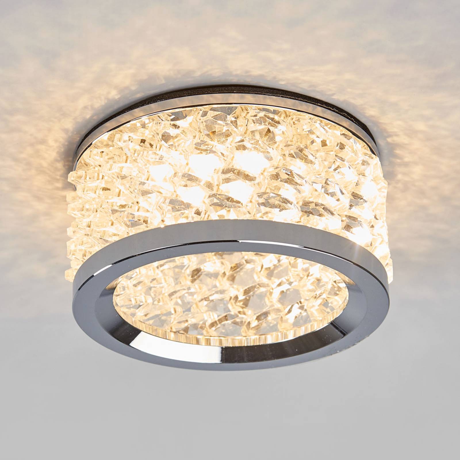 ORION Inbouwlamp Iwen, chroom met kristallen – Lampen24