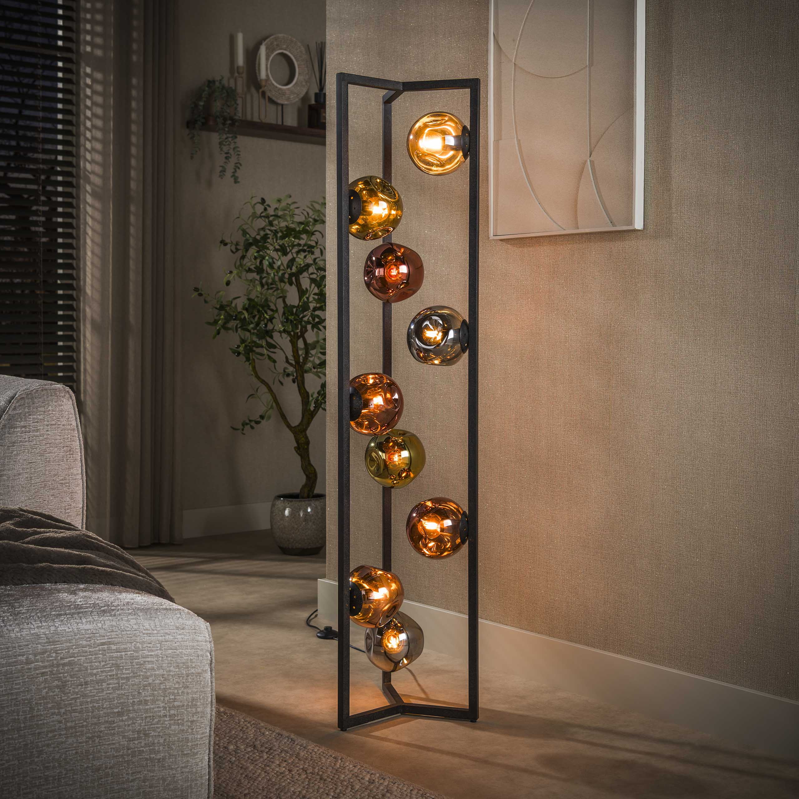 LifestyleFurn Vloerlamp Shahid Glas