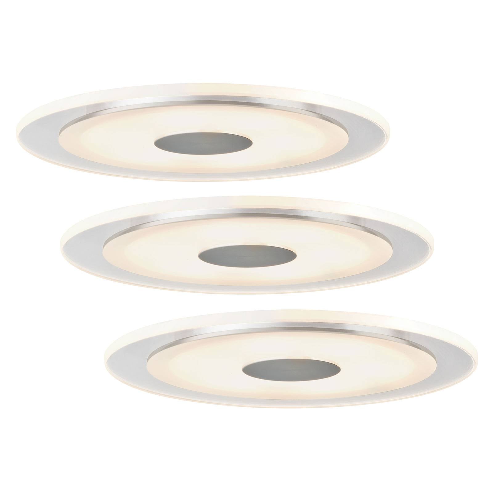 Paulmann Eenvoudige led-inbouwspot Whirl, 3-delige set – Lampen24