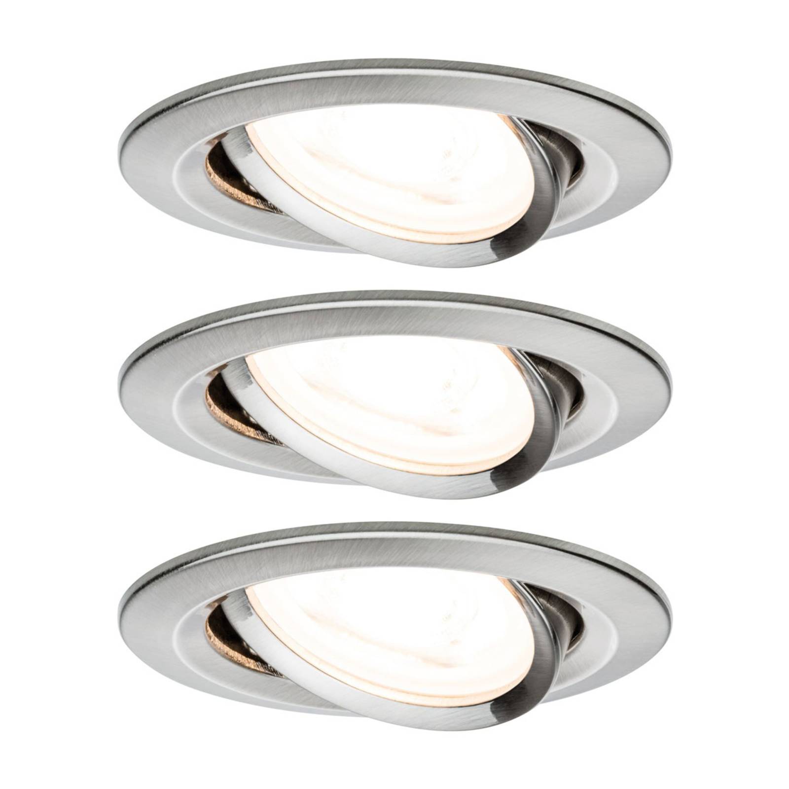Paulmann 3-voudige spot Nova rond zwenkbaar/dimbaar, ijzer – Lampen24