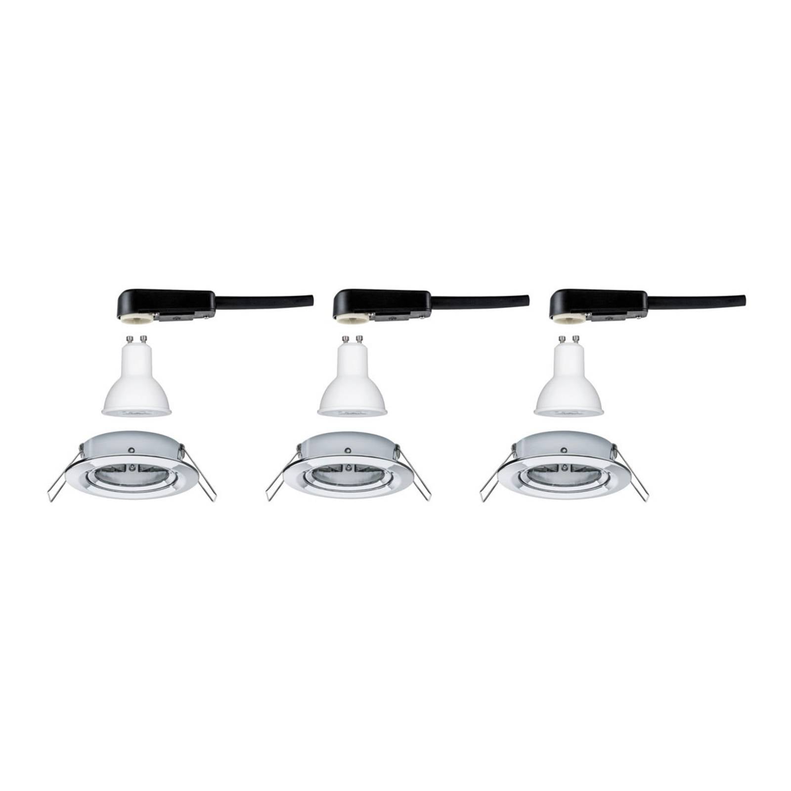 Paulmann Nova ronde spot (3-delig), draaibaar en dimbaar, chroom – Lampen24