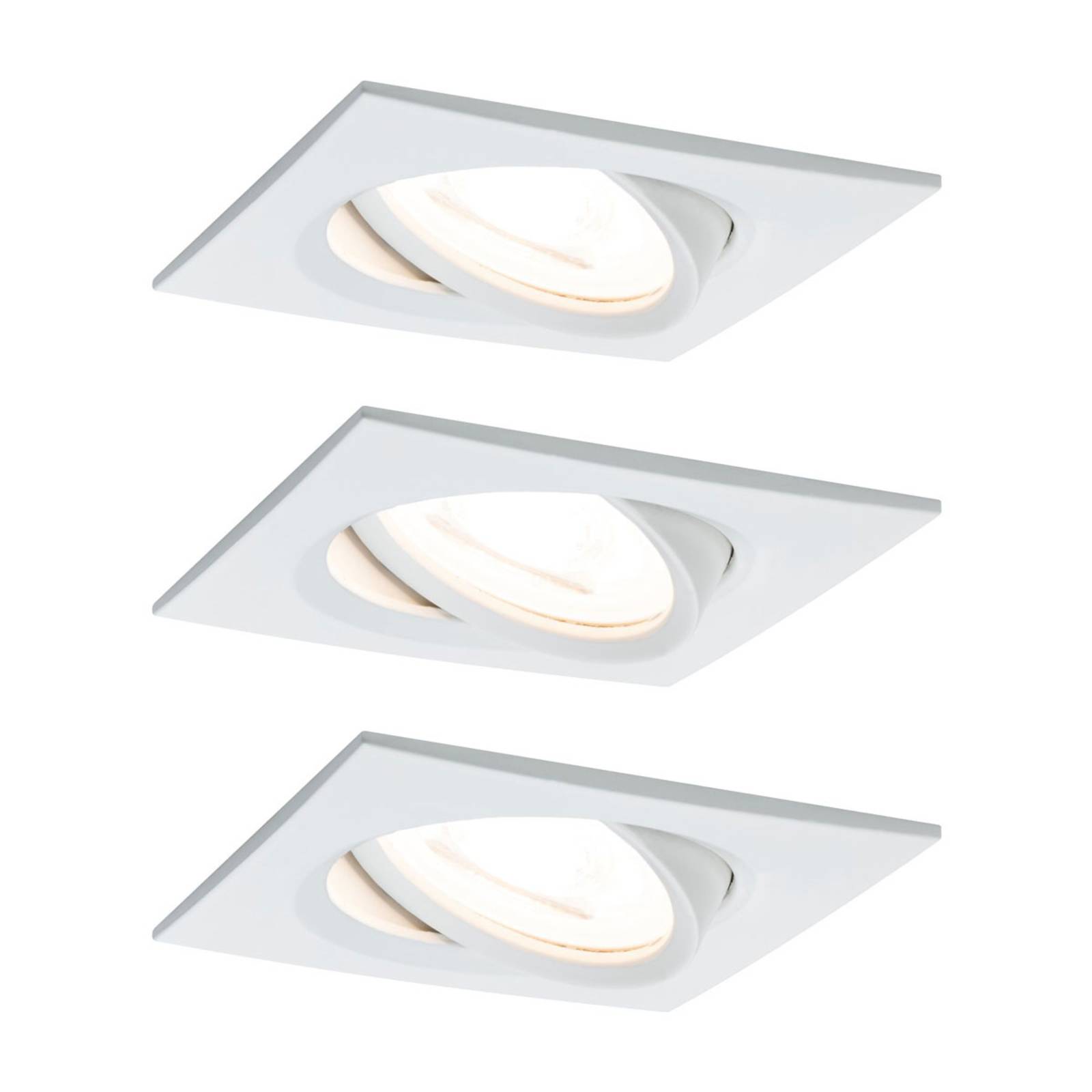 Paulmann 3 spot Nova hoekig zwenkbaar/dimbaar, wit – Lampen24