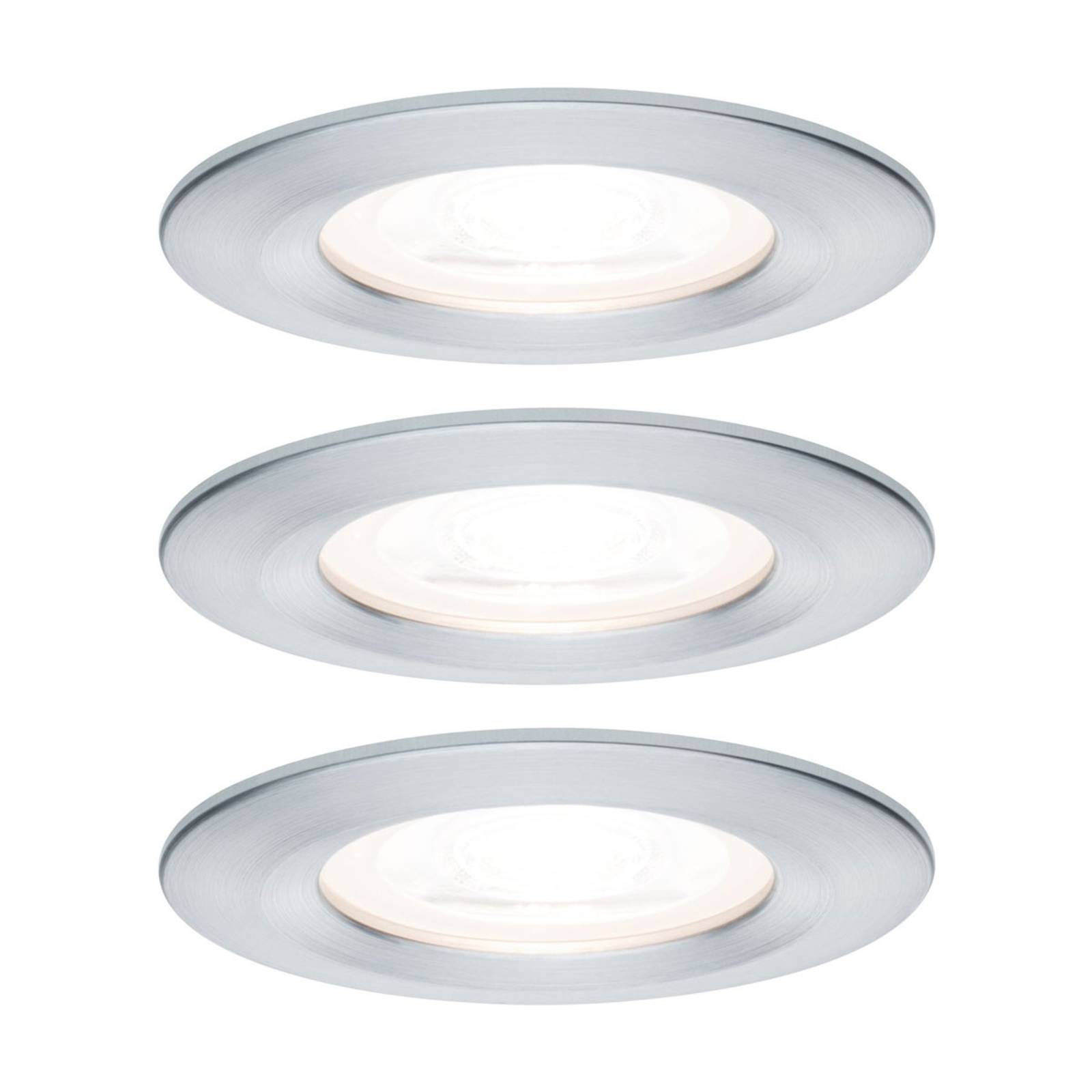 Paulmann Nova 3-voudige spot, rond, vast, aluminium, IP44, GU10, dimbaar – Lampen24