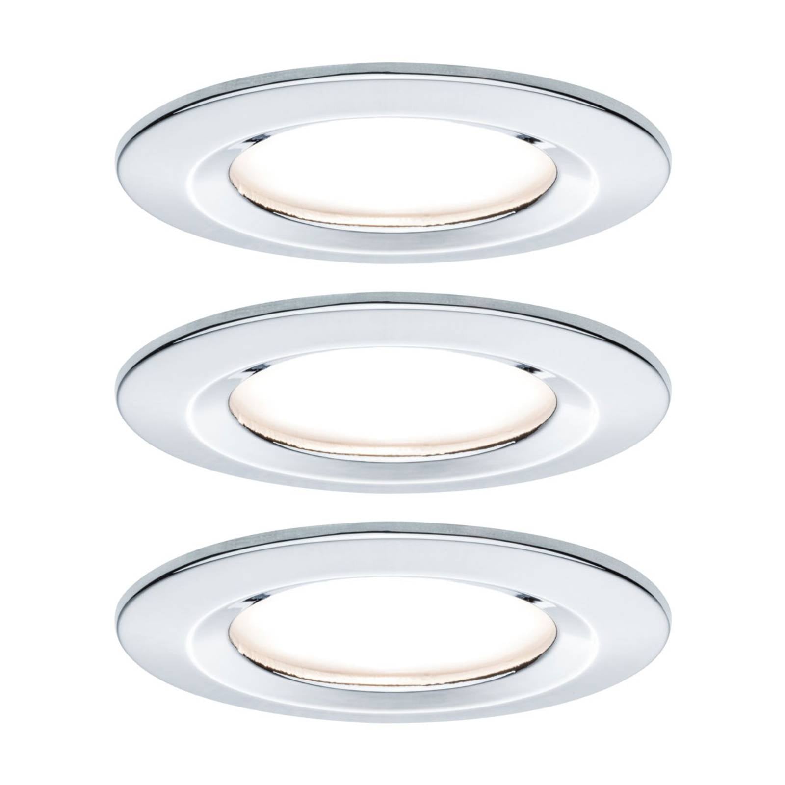 Paulmann Nova 3-voudige spot, rond, vast, chroom, IP44, GU10, dimbaar – Lampen24
