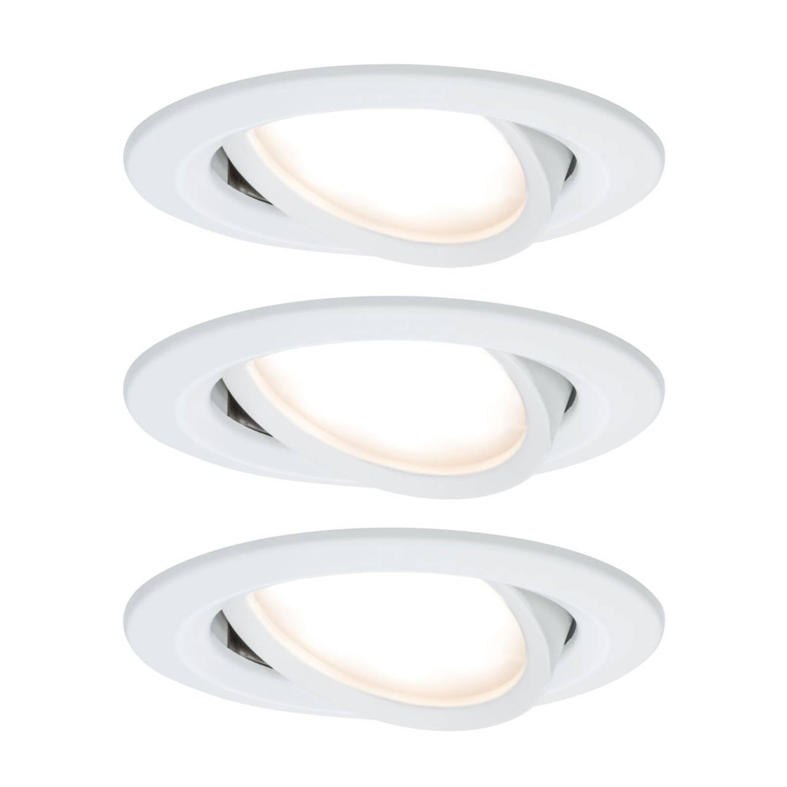 Paulmann Nova Coin 3-voudige spot, rond, draaibaar, mat wit – Lampen24