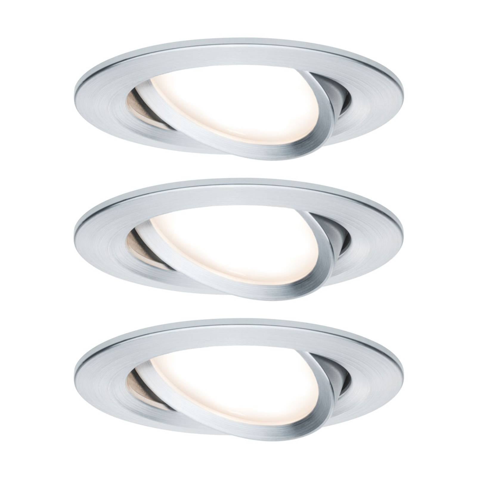 Paulmann Nova Coin 3-voudige spot, rond, draaibaar, gedraaid aluminium – Lampen24