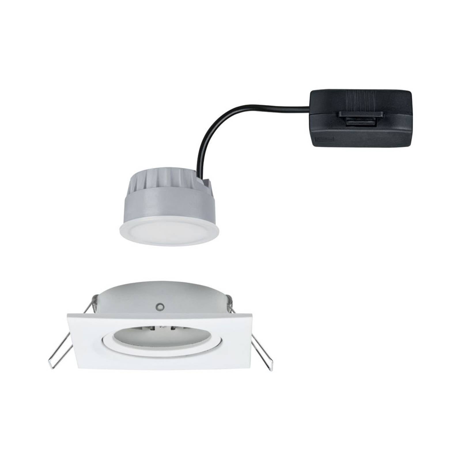 Paulmann LED-spot Nova Coin, hoekig, dimbaar, mat wit, 2.700 K – Lampen24