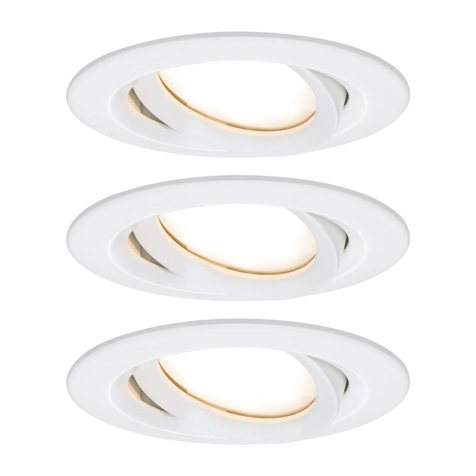 Paulmann LED-spot Nova Plus Coin, set van 3, rond, wit, 2.700 K, IP65 – Lampen24