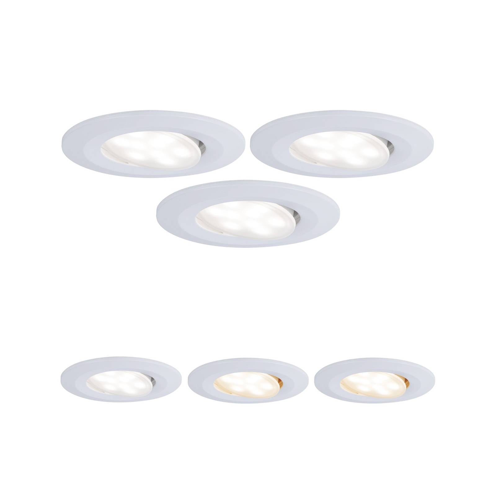 Paulmann Calla wit, aan/uit, draaibaar, CCT, Ø 9 cm, set van 3 – Lampen24