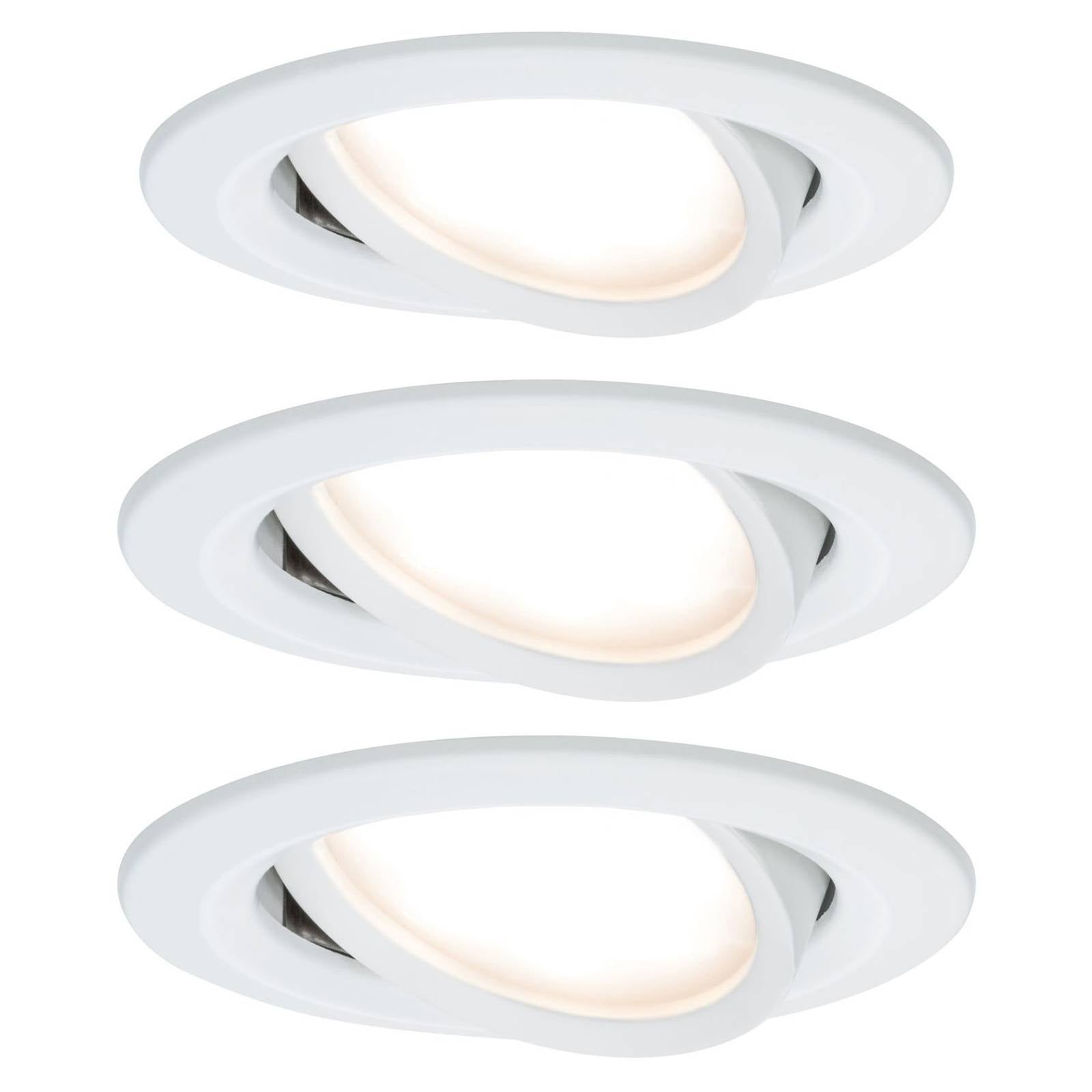 Paulmann LED-spot Nova Coin, set van 3, aluminium, draaibaar, 2.700 K – Lampen24