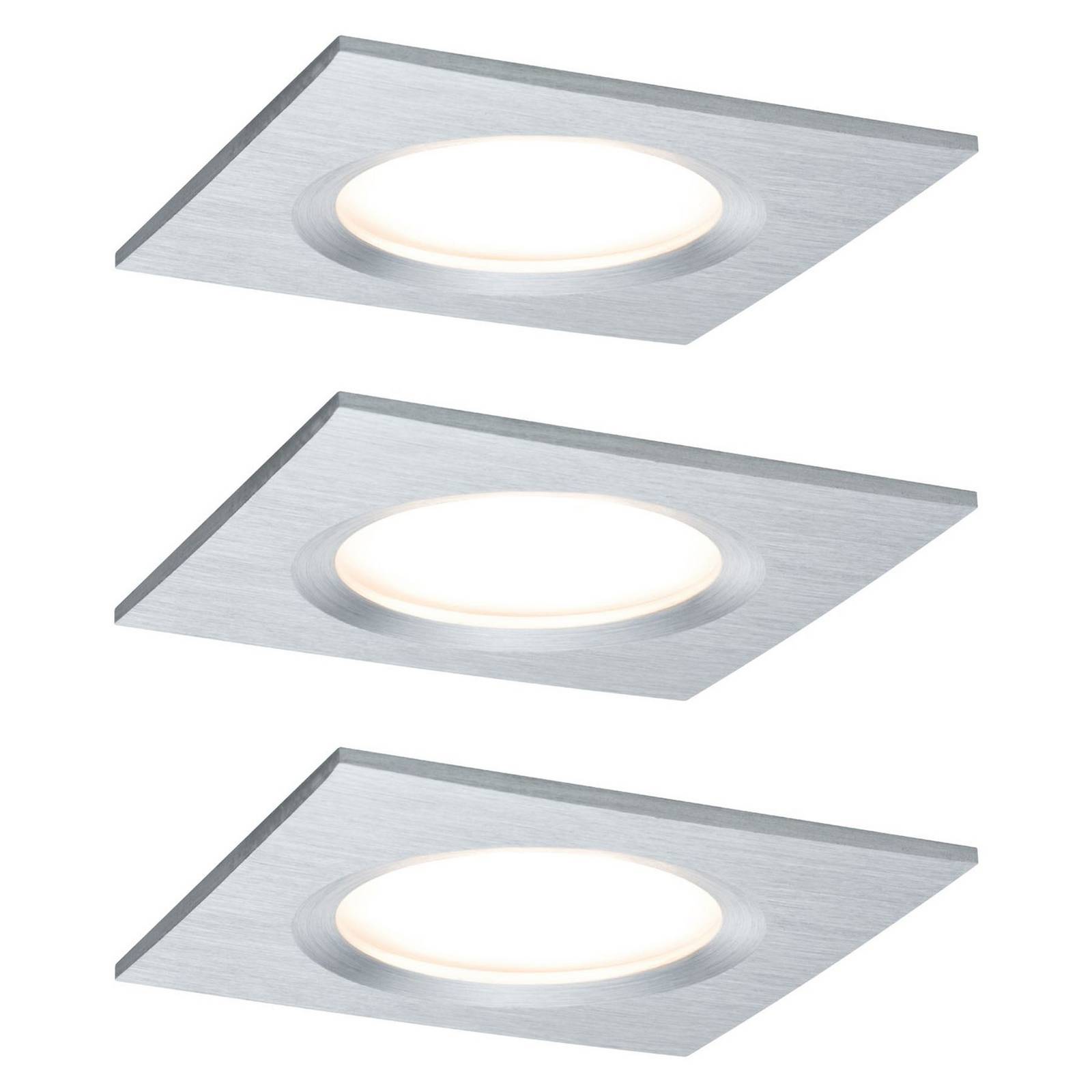 Paulmann Coin Slim LED inbouwspot per 3,hoekig alu – Lampen24