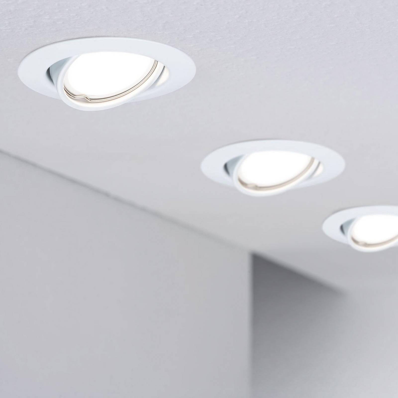 Paulmann Base inbouwspot in set van 10, wit – Lampen24