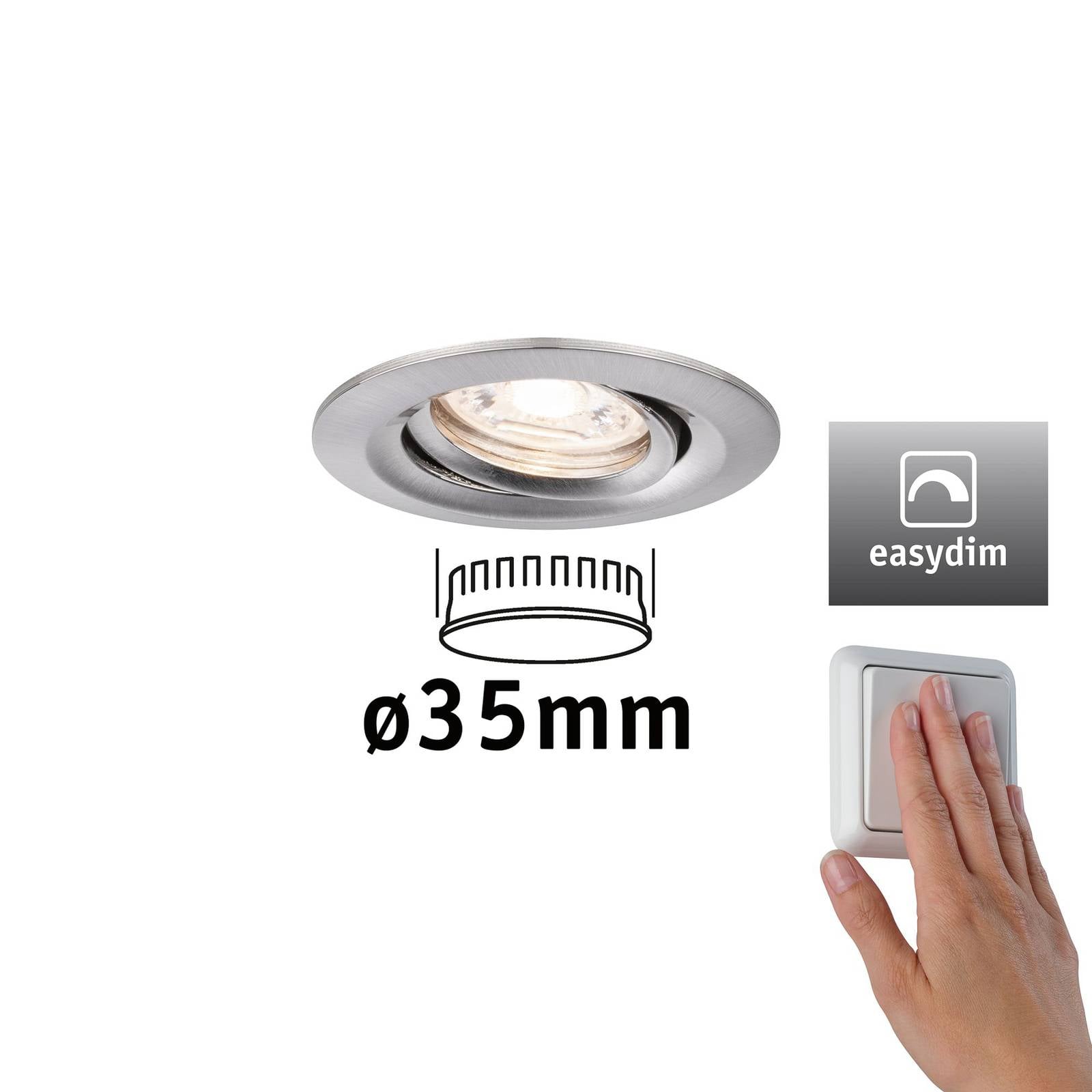 Paulmann Nova Mini plus inbouwspot easydim ijzer – Lampen24