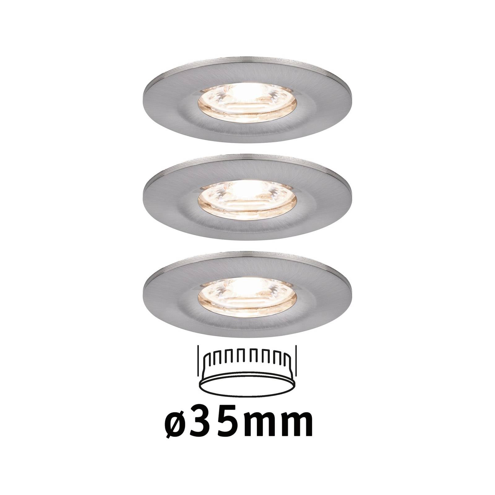 Paulmann Nova mini inbouwspot set per 3 IP44 ijzer – Lampen24