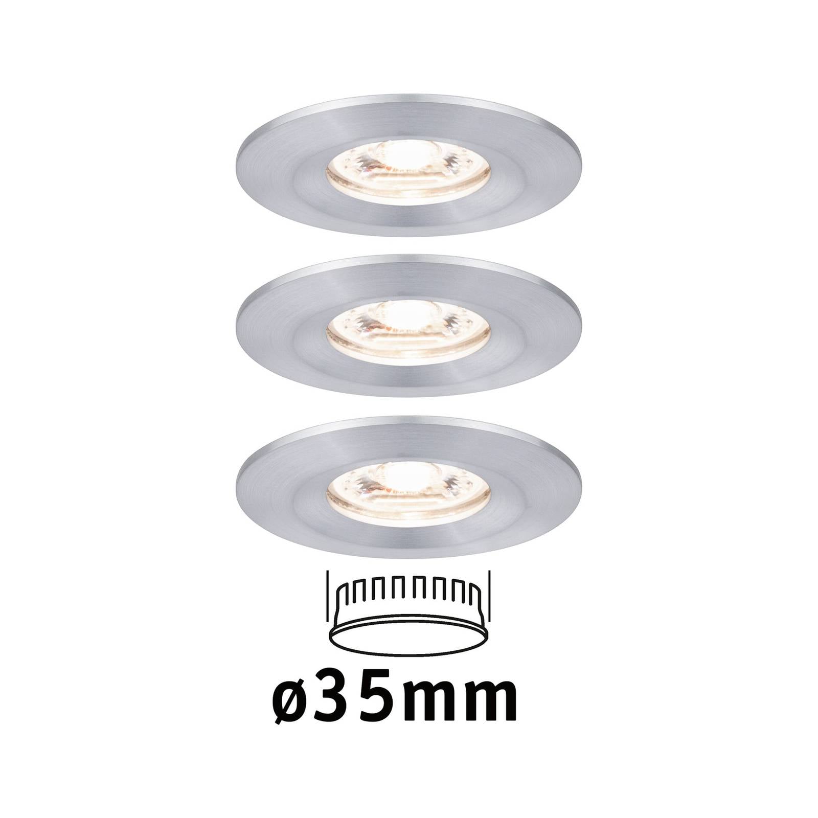 Paulmann Nova mini inbouwspot set per 3 IP44 alu – Lampen24