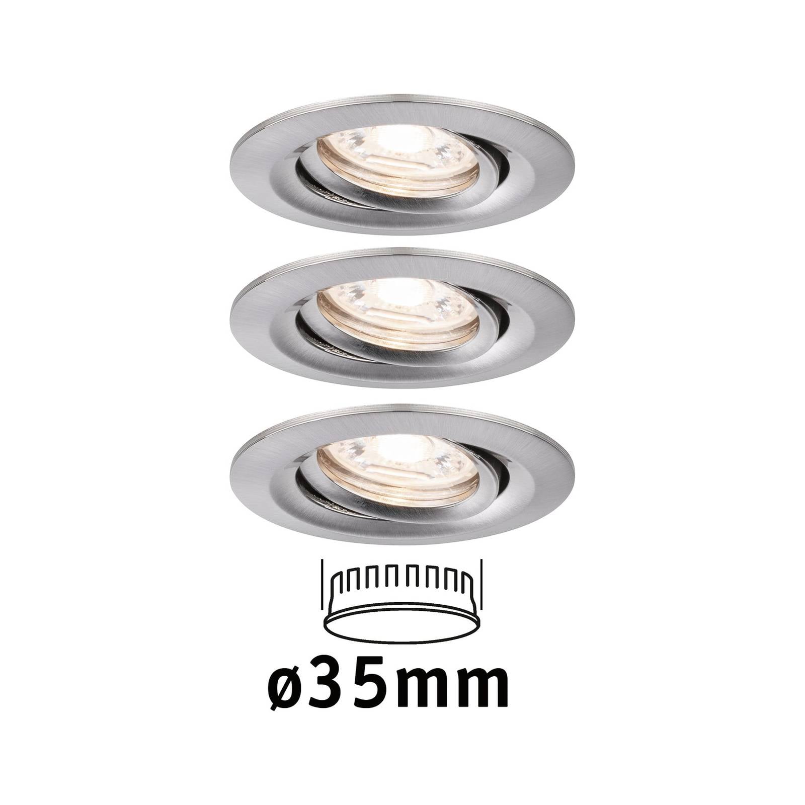 Paulmann Nova mini inbouwspot p. 3 zwenkbaar ijzer – Lampen24