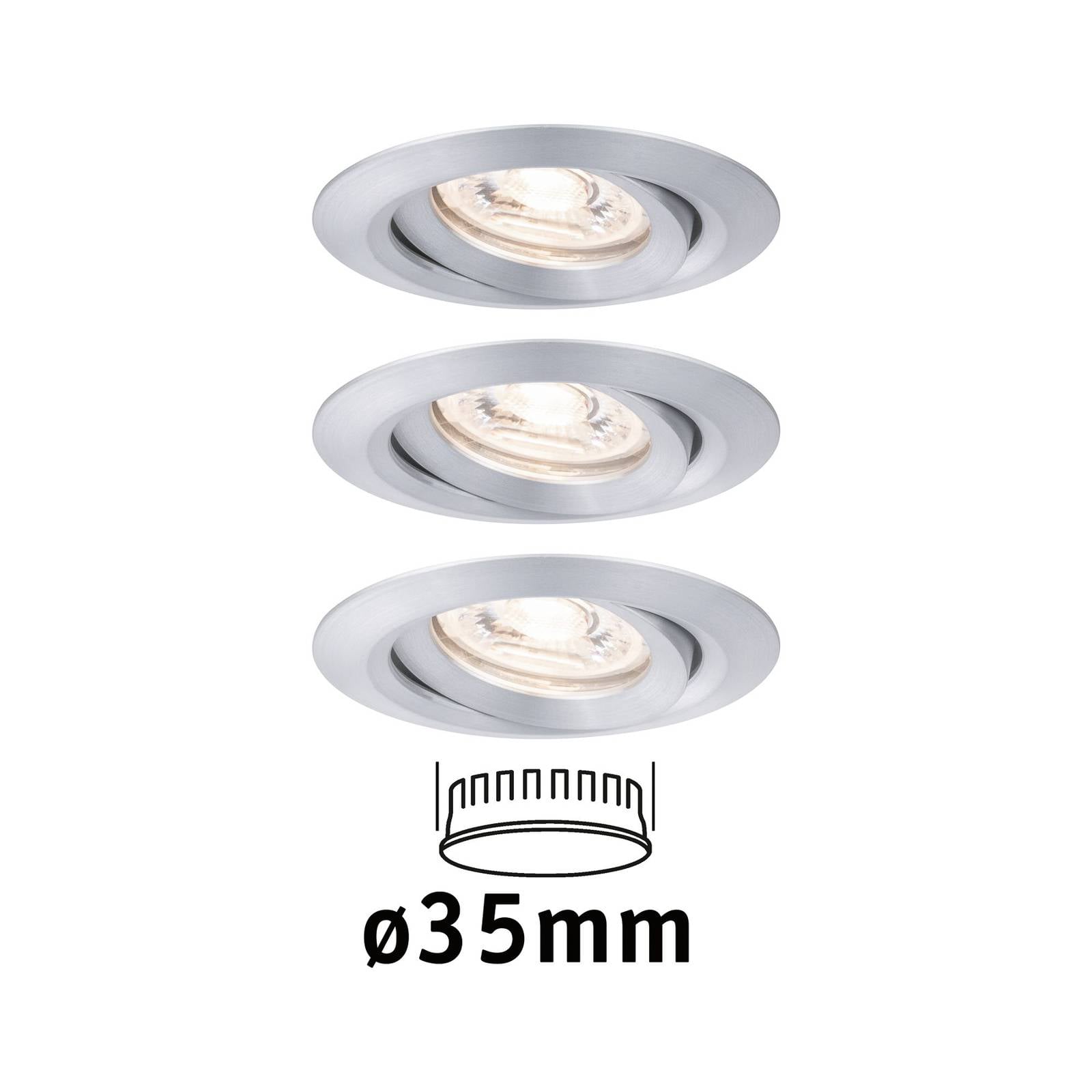 Paulmann Nova mini inbouwspot per 3 zwenkbaar alu – Lampen24