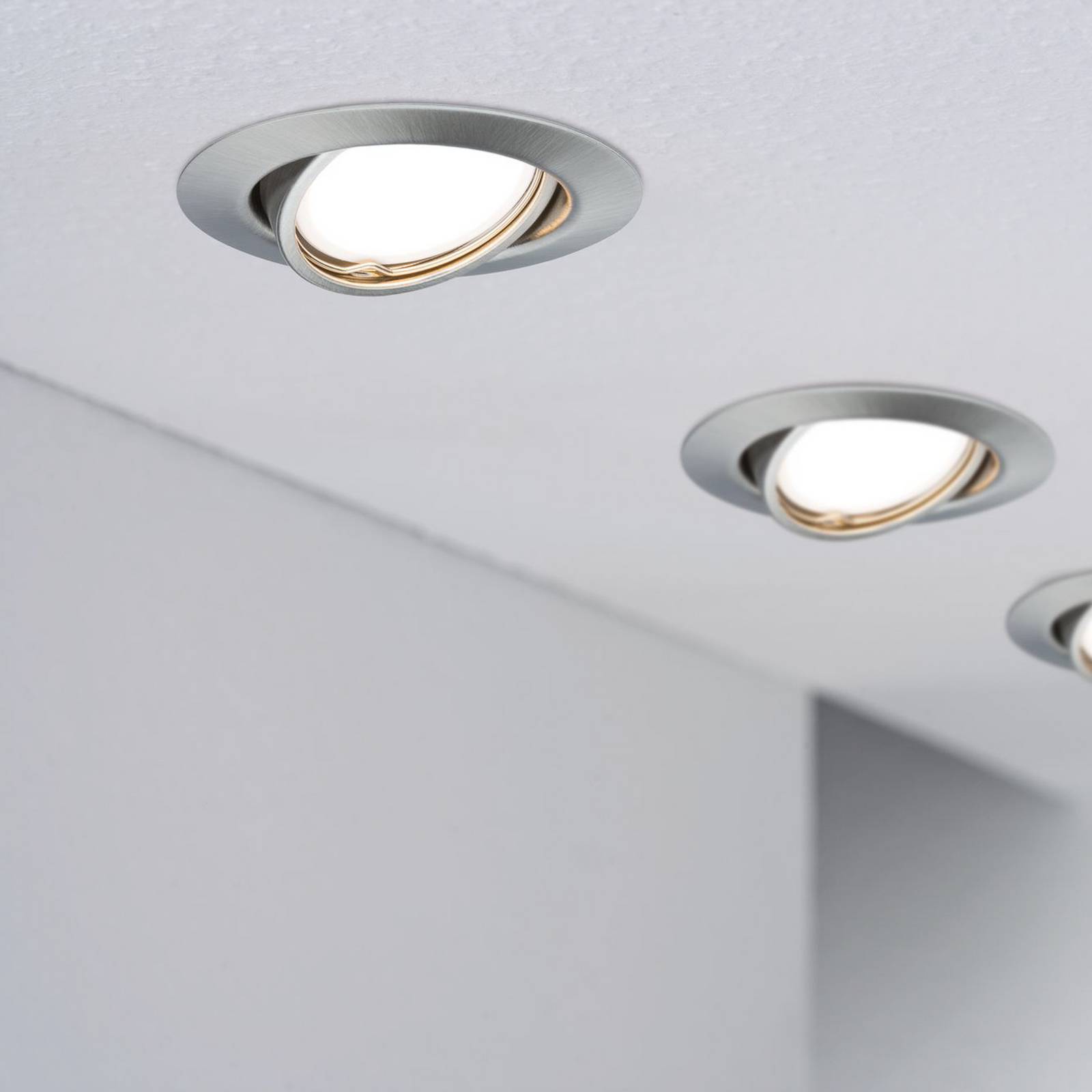 Paulmann Base LED inbouwspot set van 3, ijzer – Lampen24