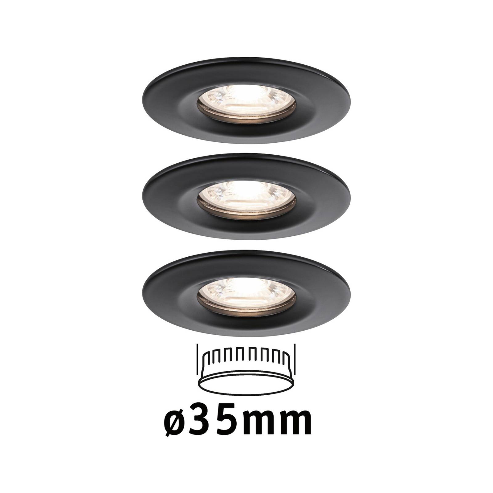 Paulmann Nova Mini inbouwspot per 3 star zwart – Lampen24