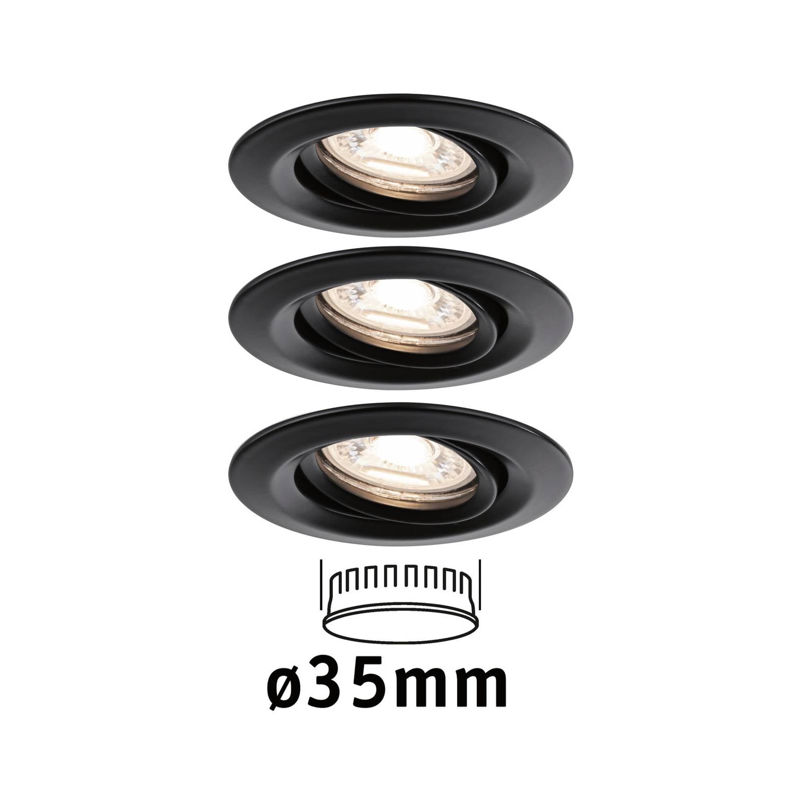 Paulmann Nova Mini Plus LED easydim 3 zwart – Lampen24