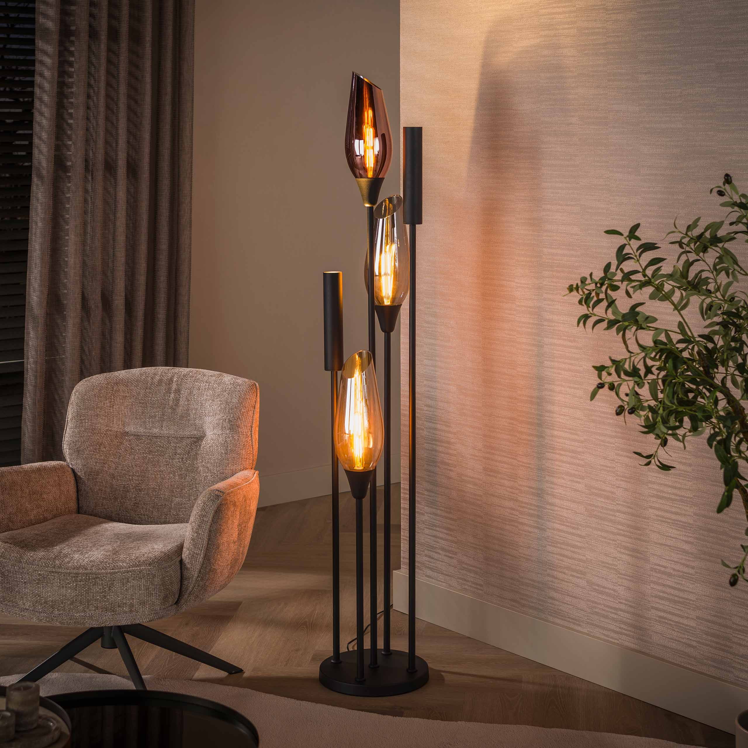 LifestyleFurn Vloerlamp Luvia Glas